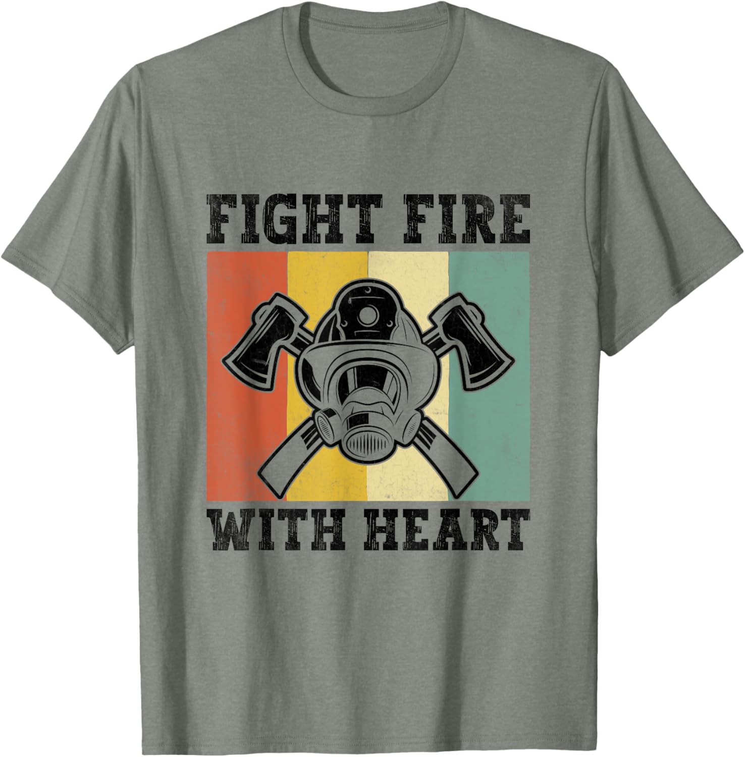 Heartfelt Firefighter T-Shirt Fight Fire with Heart Inspiring Apparel - 3
