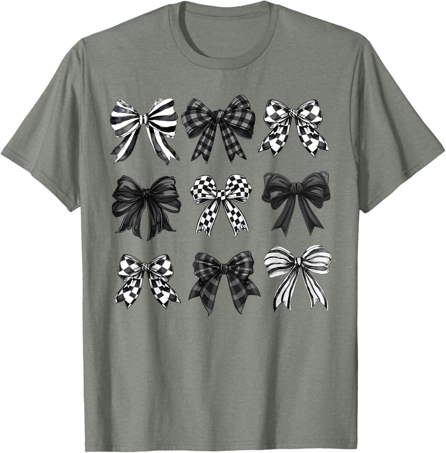 Trendy Coquette Bow and Ribbon Graphic T-Shirt for Girls and Women - 11