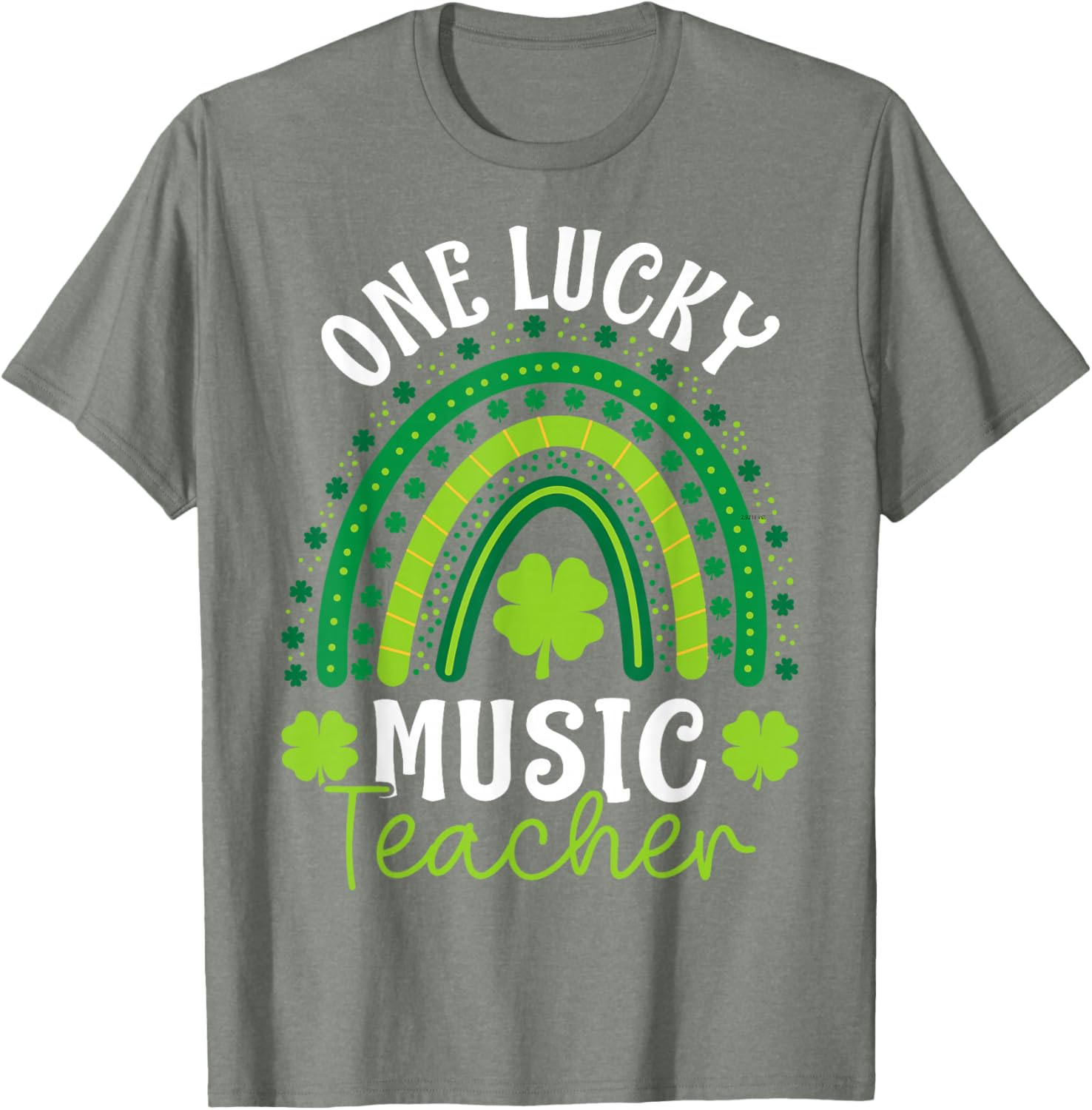 One Lucky Music Teacher Rainbow Shamrock T-Shirt for St Patrick's Day - 18