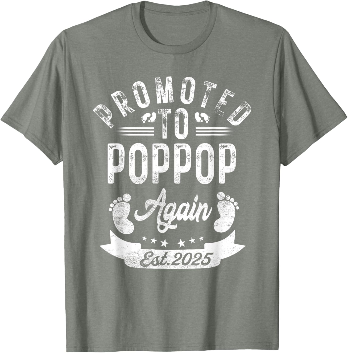 Promoted To Poppop Again EST 2025 Cute Pregnancy Announcement T-Shirt - 26