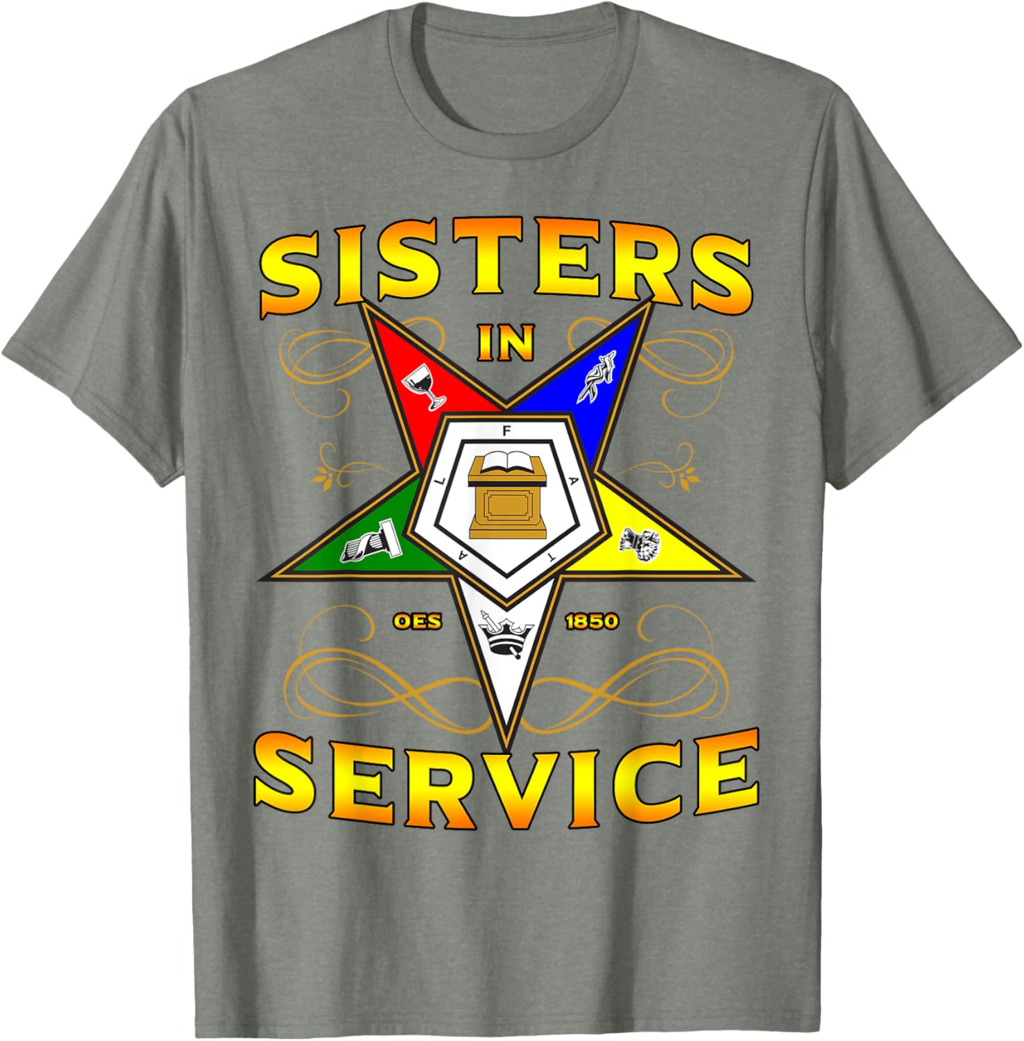 Sisters in Service OES 1850 Order of the Eastern Star T-Shirt for Women - 13