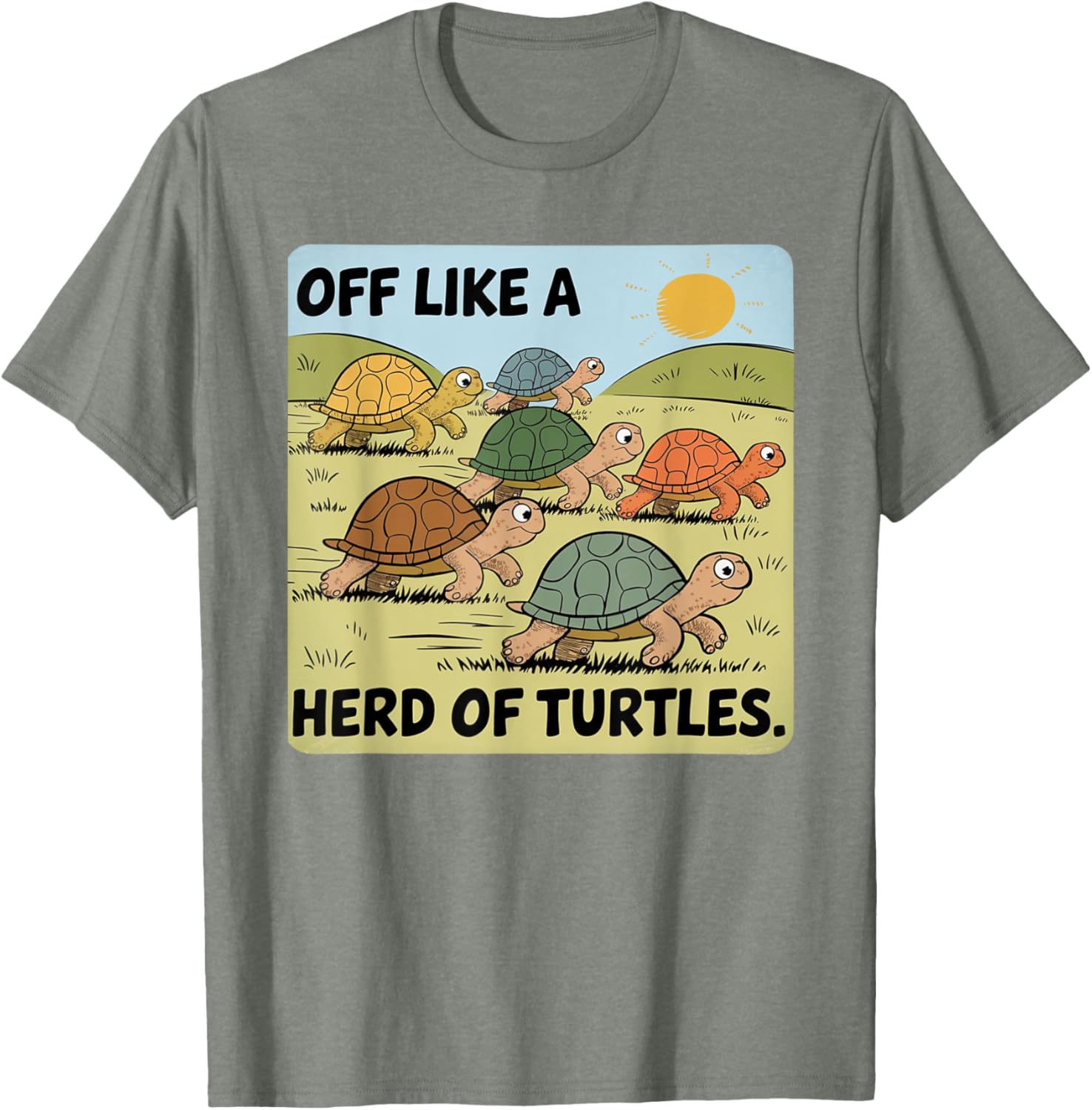 Funny Turtle Saying Off Like a Herd of Turtles Vintage T-Shirt - 5