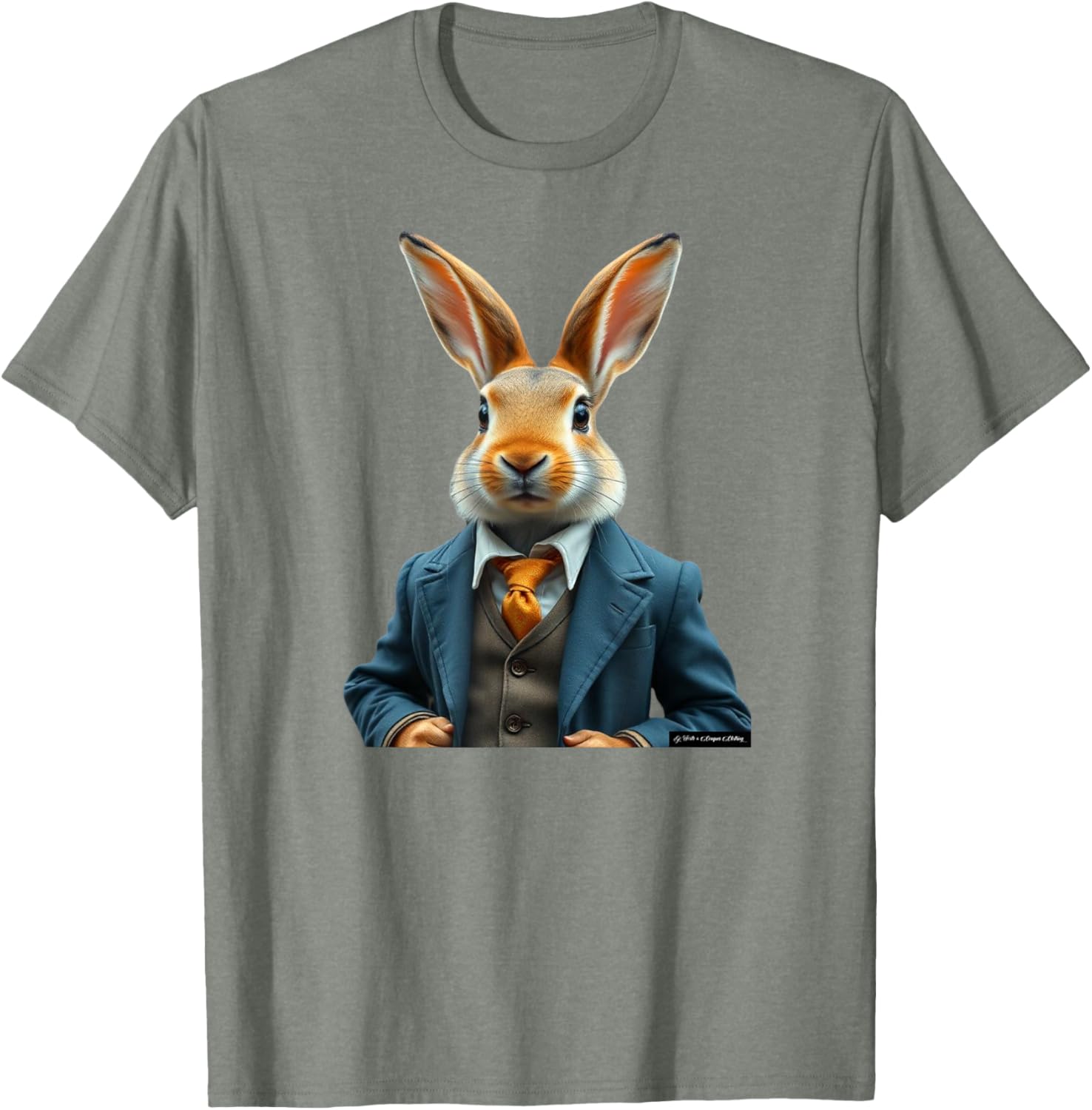 Vintage Easter Bunny T-Shirt with Rabbit in a Suit for Wild Hunters - 15