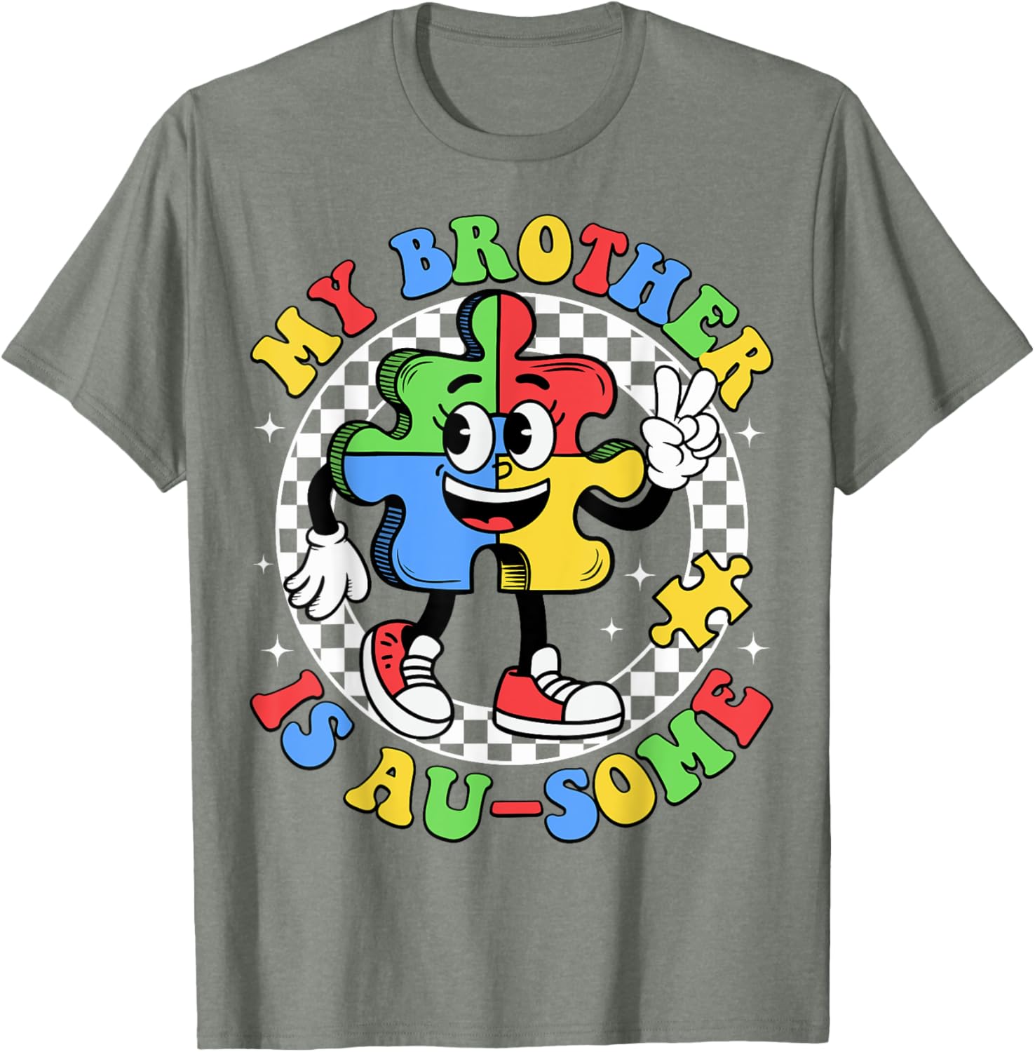 Retro Awesome Sister T-Shirt for Autism Awareness, Fun and Stylish Design - 6