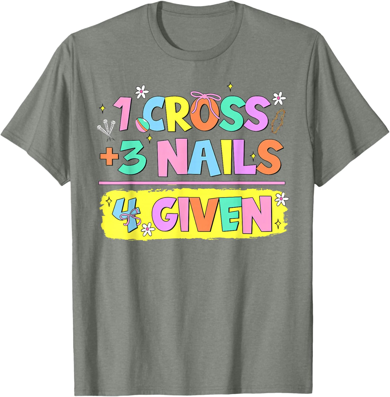 Happy Easter Christian T-Shirt with Cross and Nails Design for Believers - 10