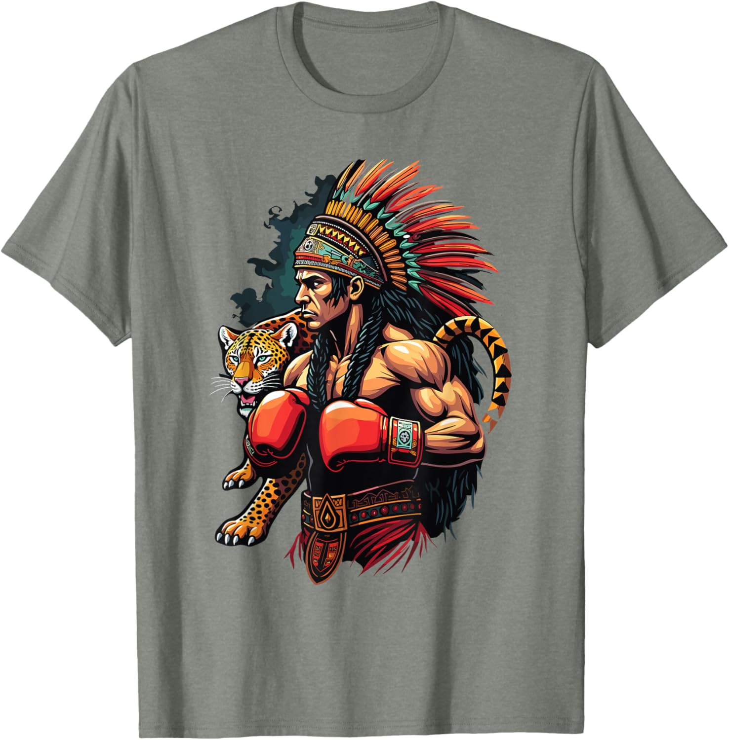 Inca Warrior Jaguar Spirit T-Shirt for Mexican Boxing Fans - 10