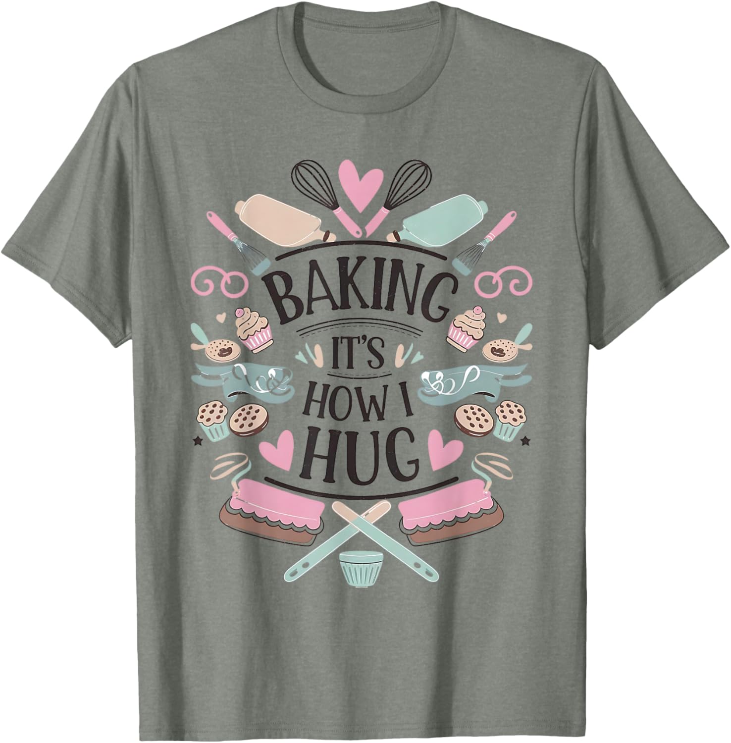 Cozy Kitchen Creations Funny Baker T-Shirt Grey Unisex Short Sleeve Size Small - 9