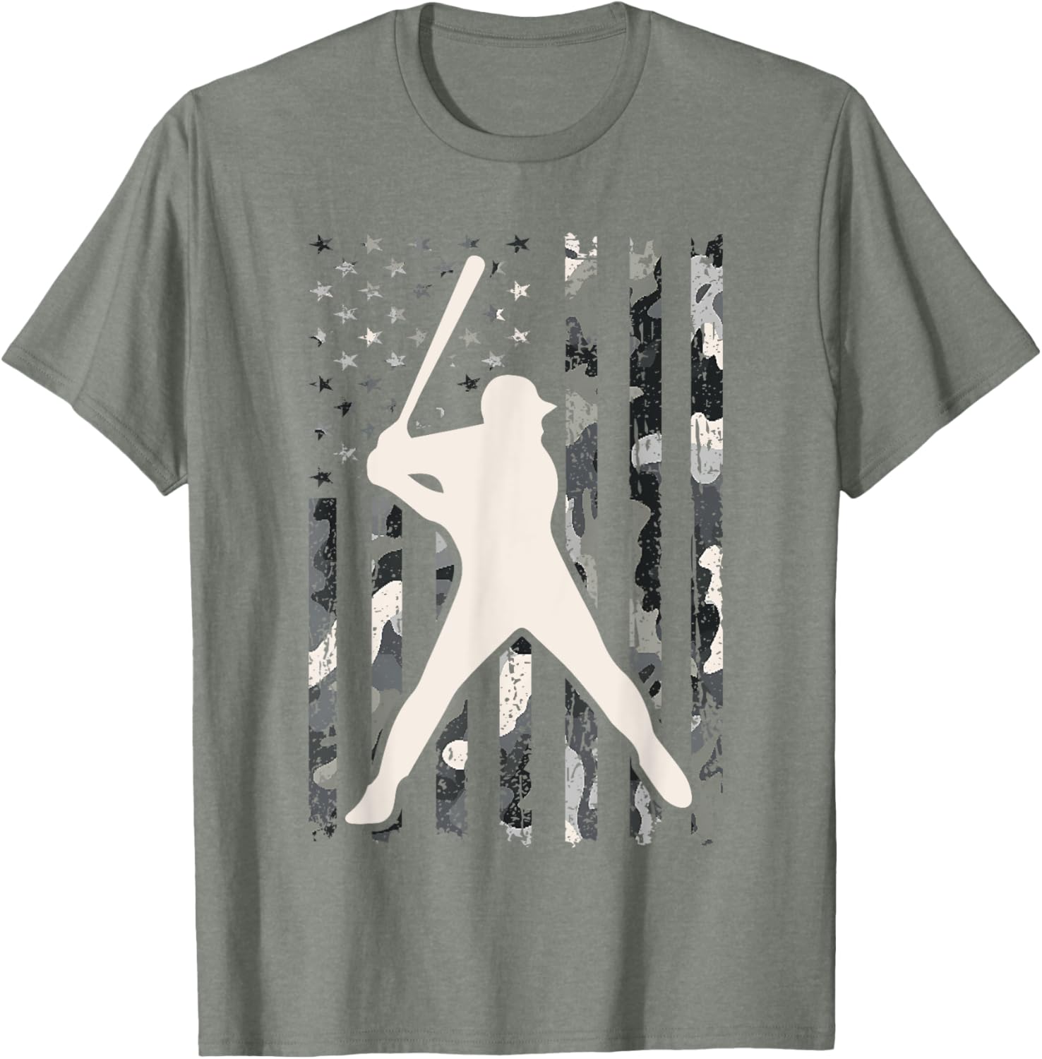 Vintage Baseball USA Flag Camo T-Shirt for Men and Women - 12