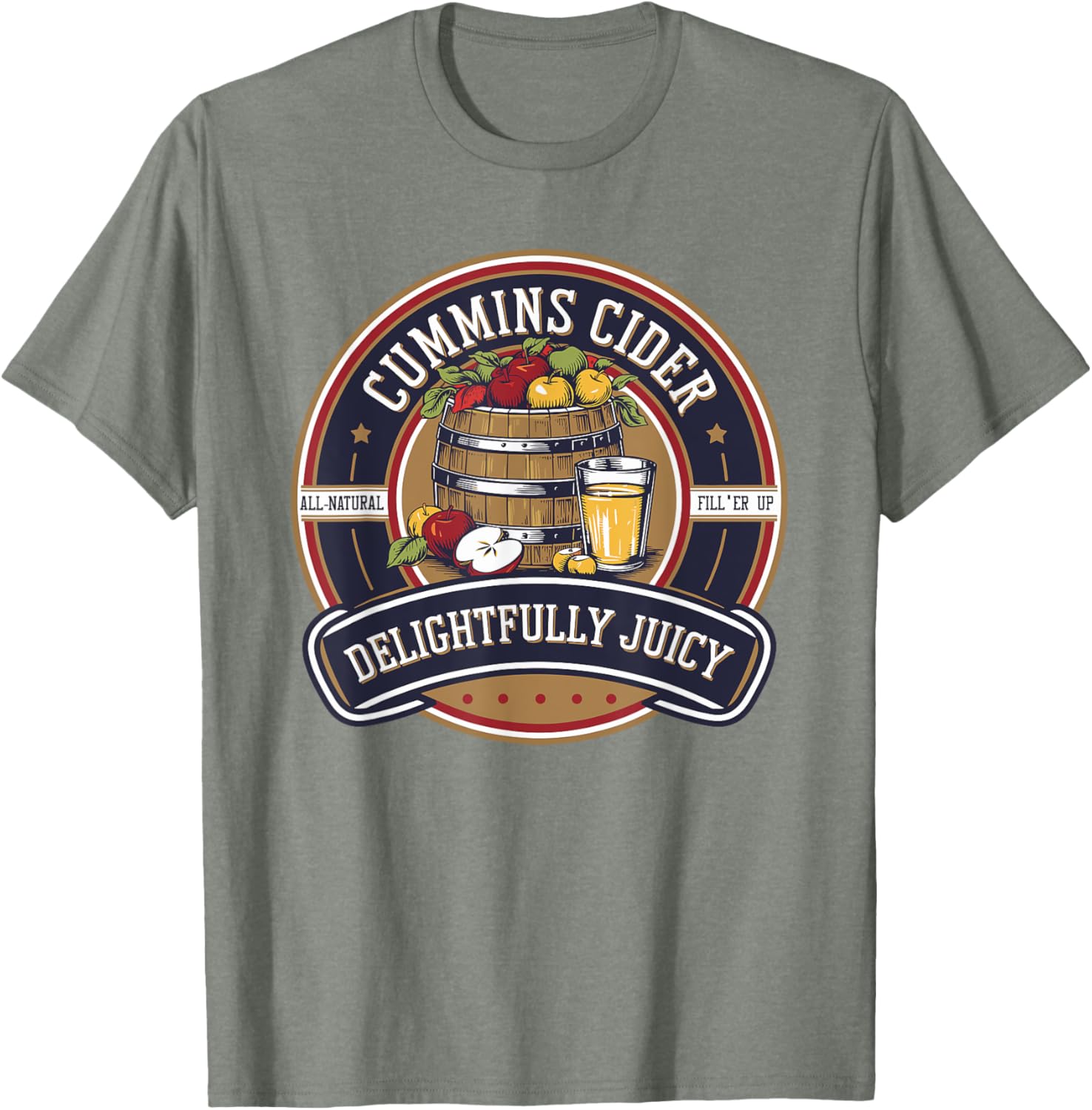 Haul Cummins Apple Cider Juicy Label Logo T-Shirt for Casual Style - 25