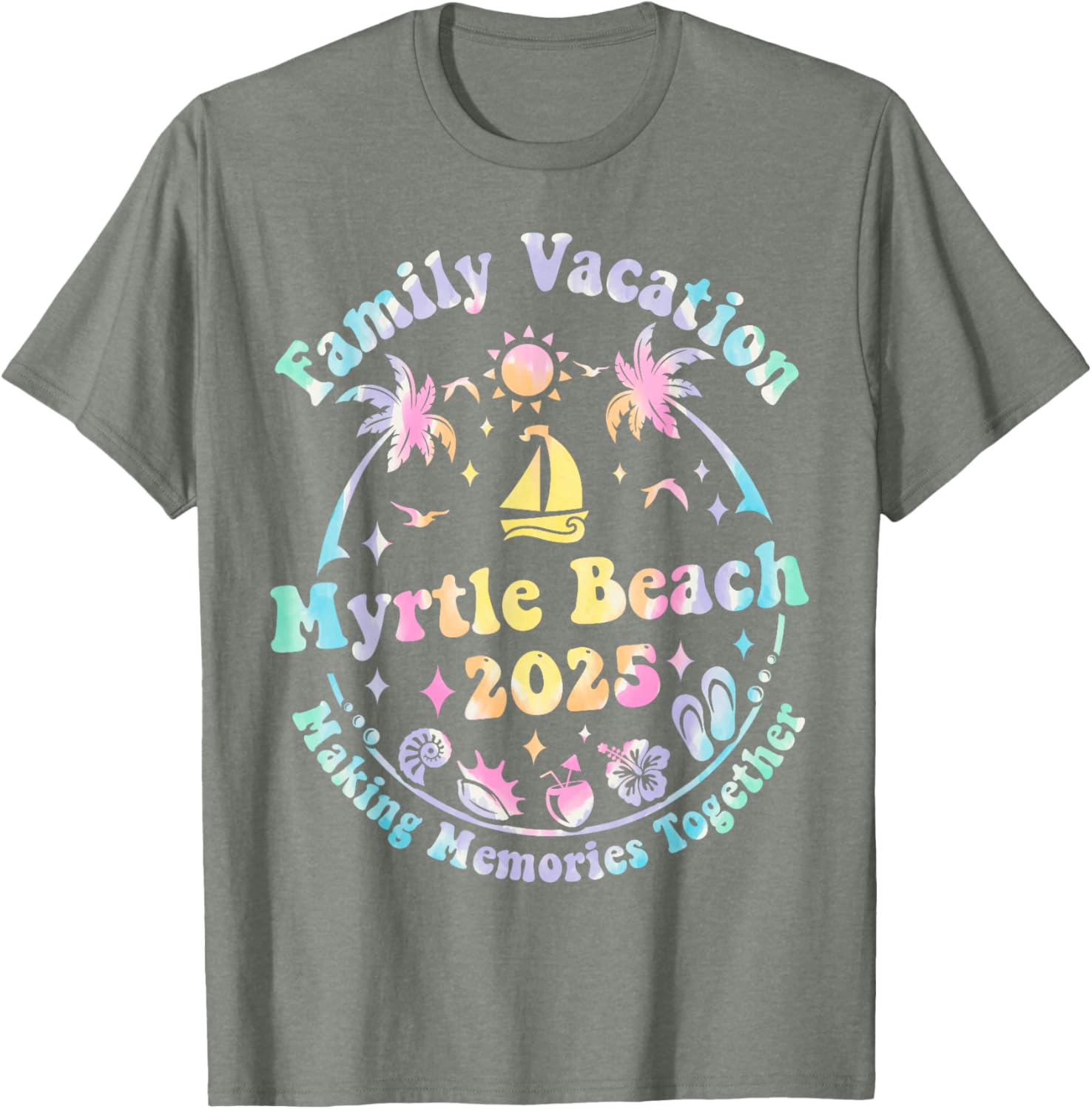 Family Vacation Myrtle Beach 2025 Matching Summer T-Shirt for Fun Times - 4
