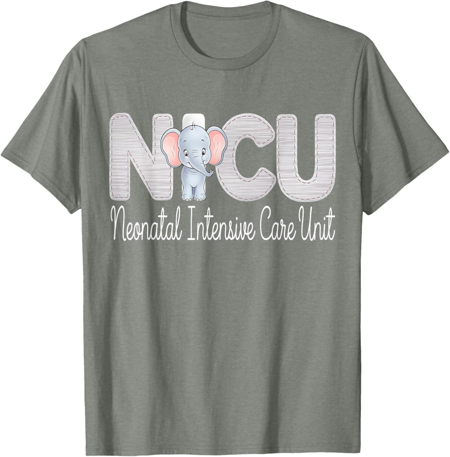 Cute Neonatal ICU Nurse Elephant T-Shirt for NICU RNs and Staff - 19