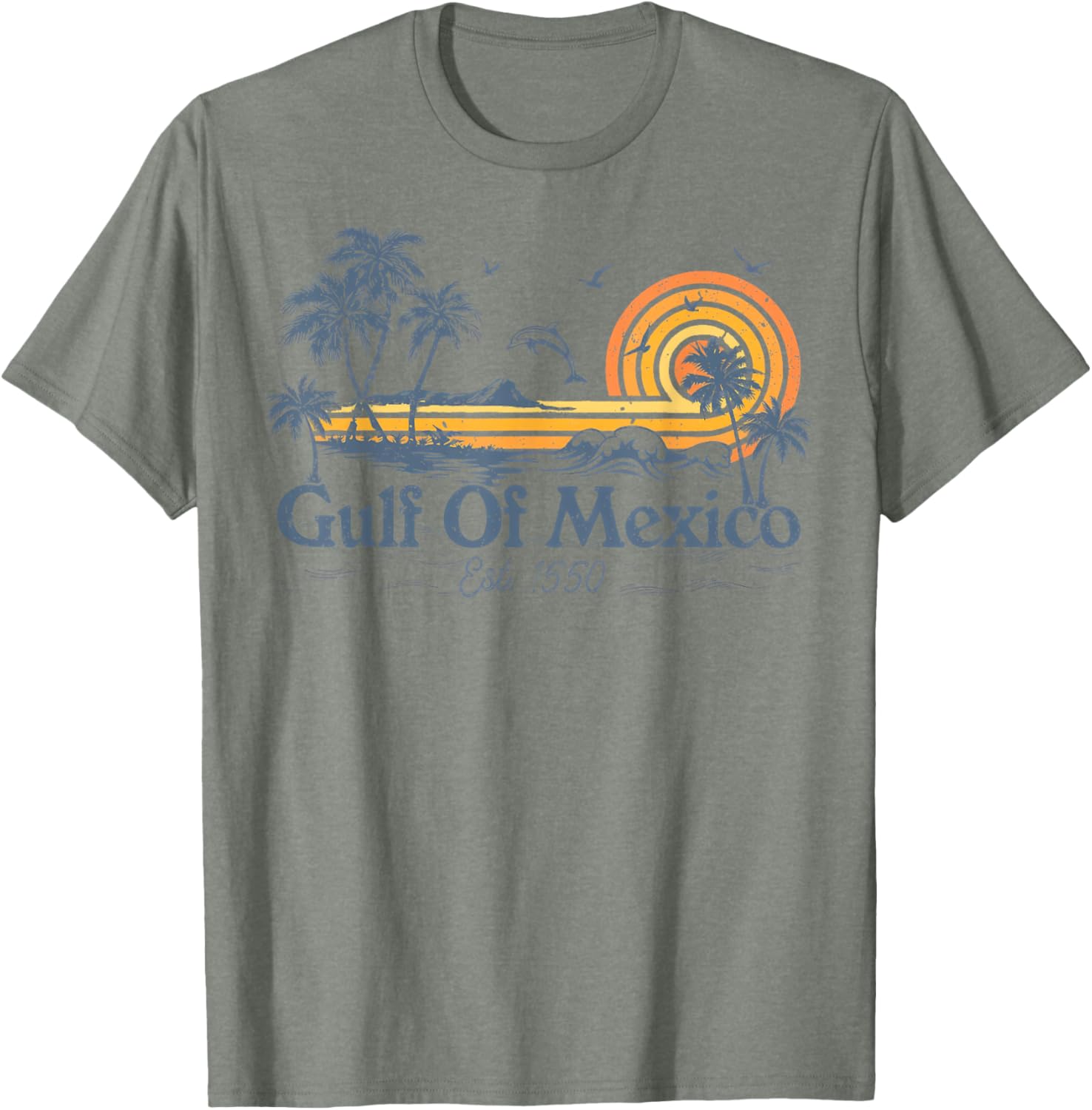 Gulf Of Mexico 1550 Vintage Mexican Flag Beach T-Shirt for Fun Days - 15