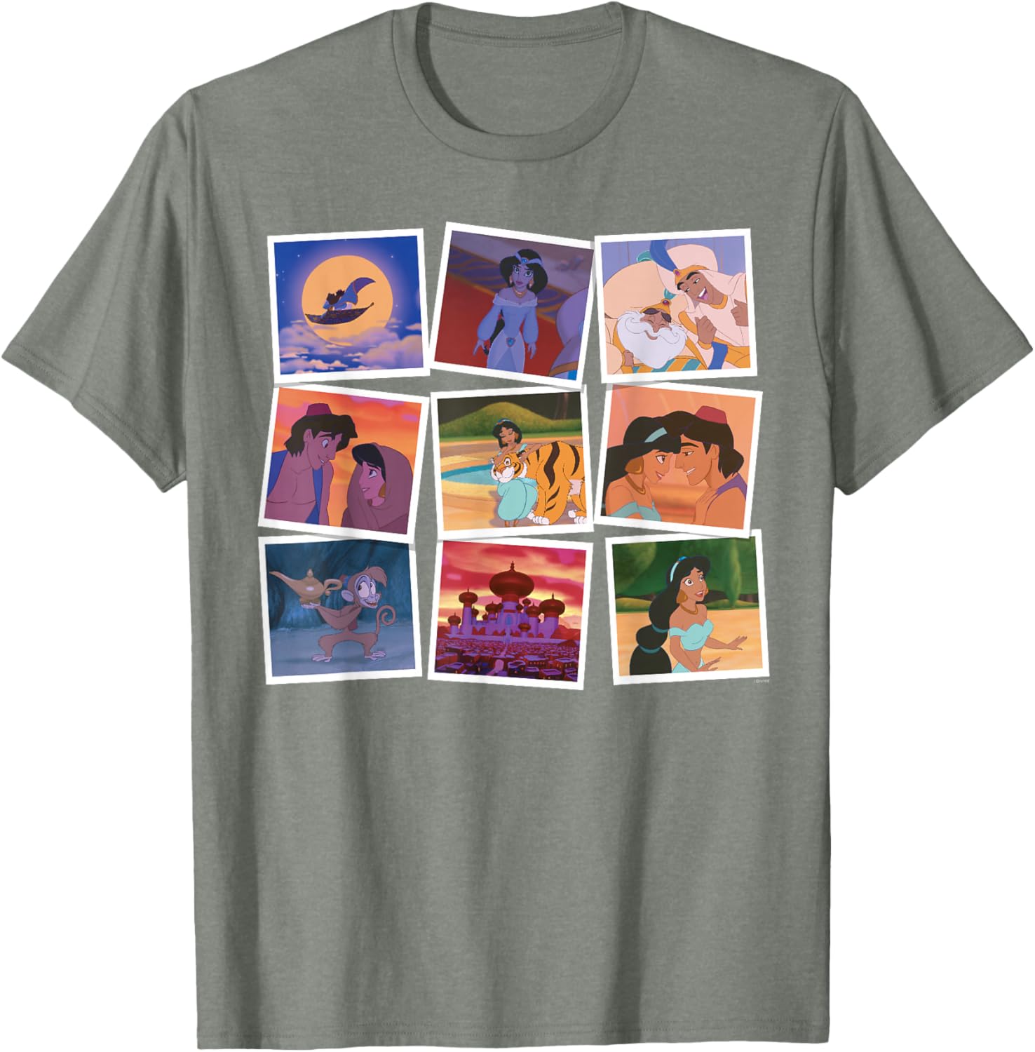 Disney Aladdin and Princess Jasmine Movie Frames T-Shirt for Fans - 3