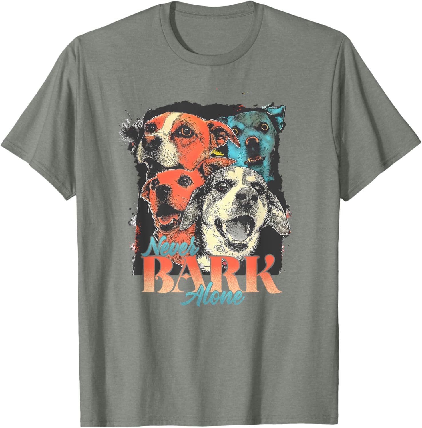 Funny Retro Beagle Graphic T-Shirt - Never Bark Alone Dog Lover Gift - 4