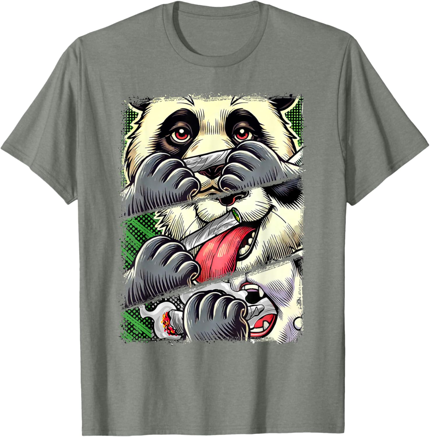 Cute Stoner Babe 420 Panda Smoking Weed T-Shirt for Cannabis Lovers - 2