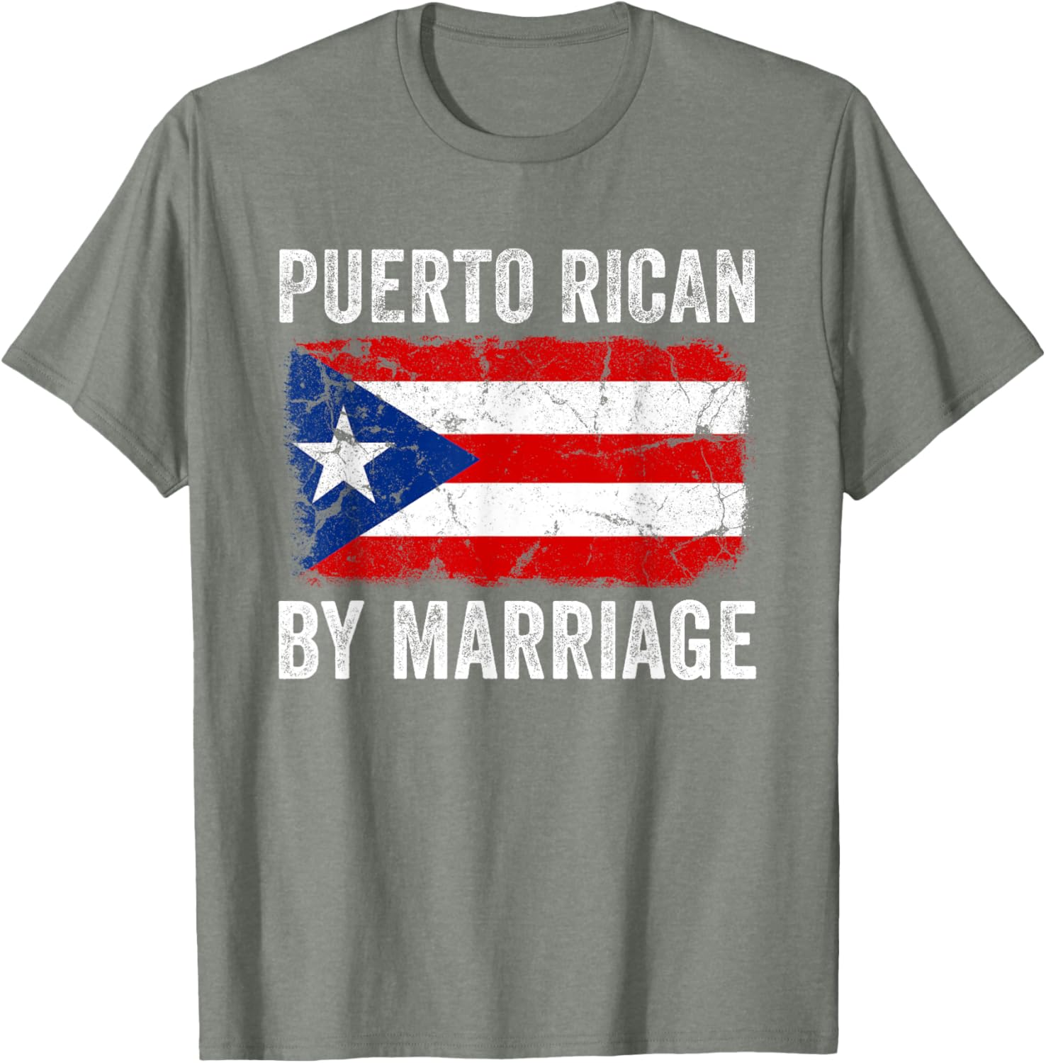 Funny Puerto Rican By Marriage T-Shirt for Couples with Flag Design - 5