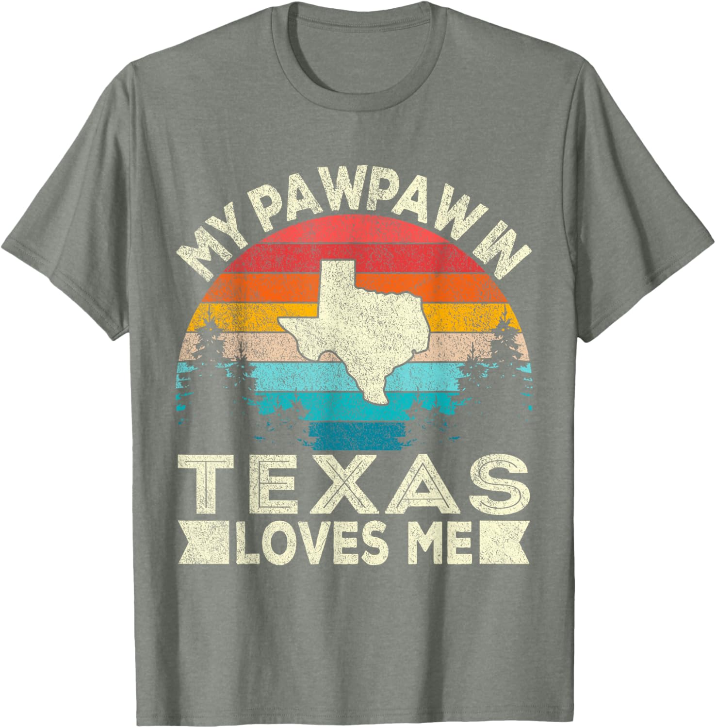 My PawPaw In Texas Loves Me Retro Grandpa T-Shirt for Proud Grandchildren - 3