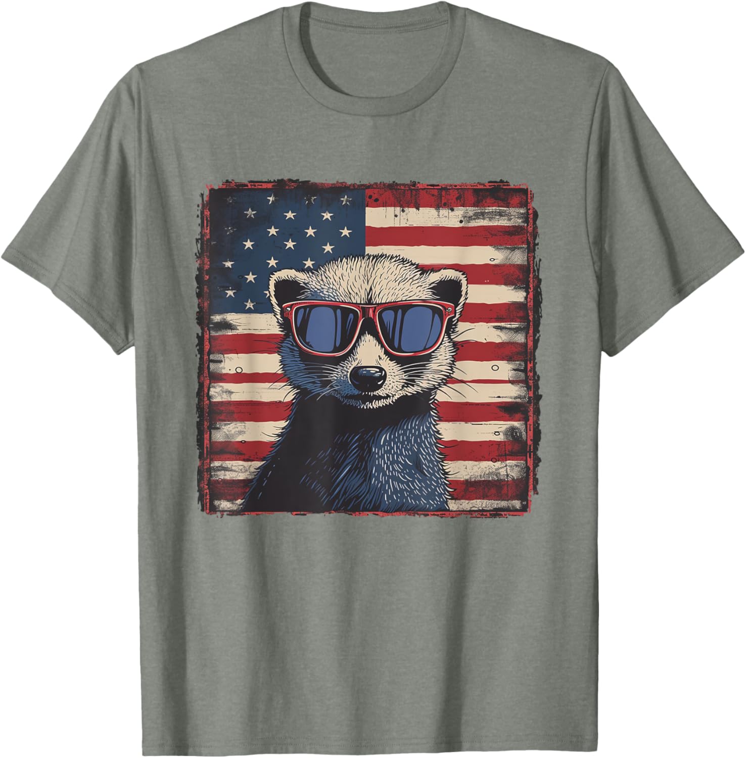 Patriotic Ferret USA Flag Shirt for 4th of July Fun Lovers - 8