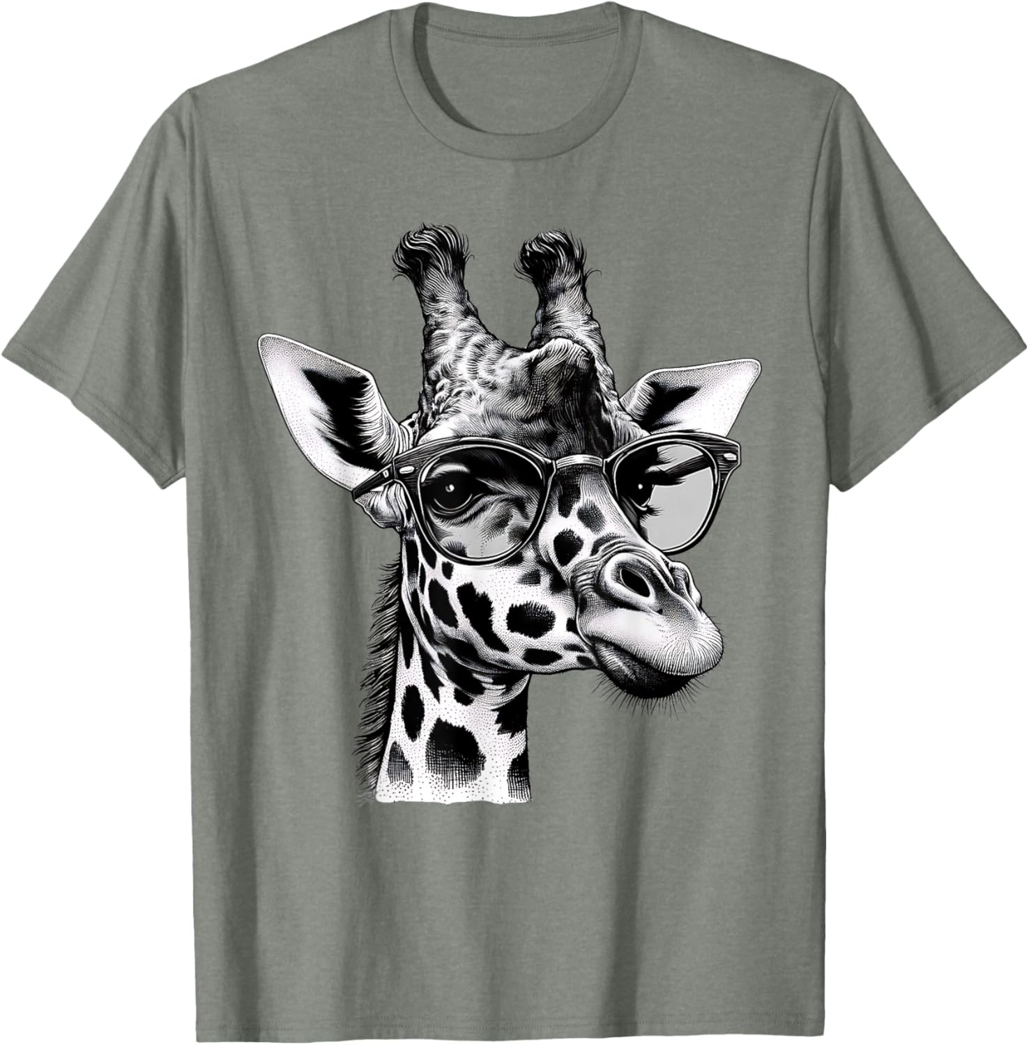 Cute Giraffe Glasses T-Shirt for Wildlife Animal Lovers and Enthusiasts - 9