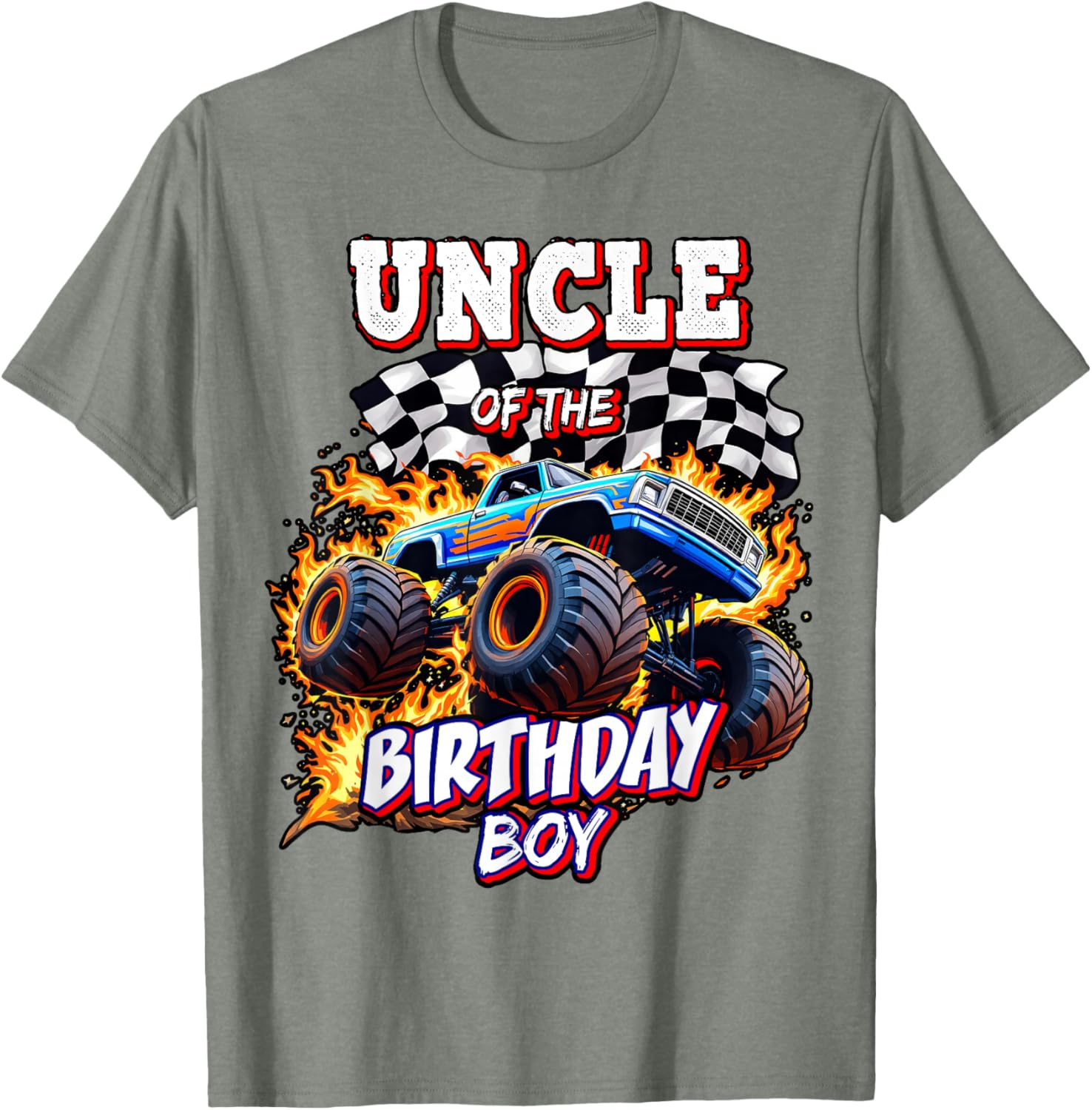 Uncle of the Birthday Boy Monster Truck Party T-Shirt for Fun Celebrations - 5