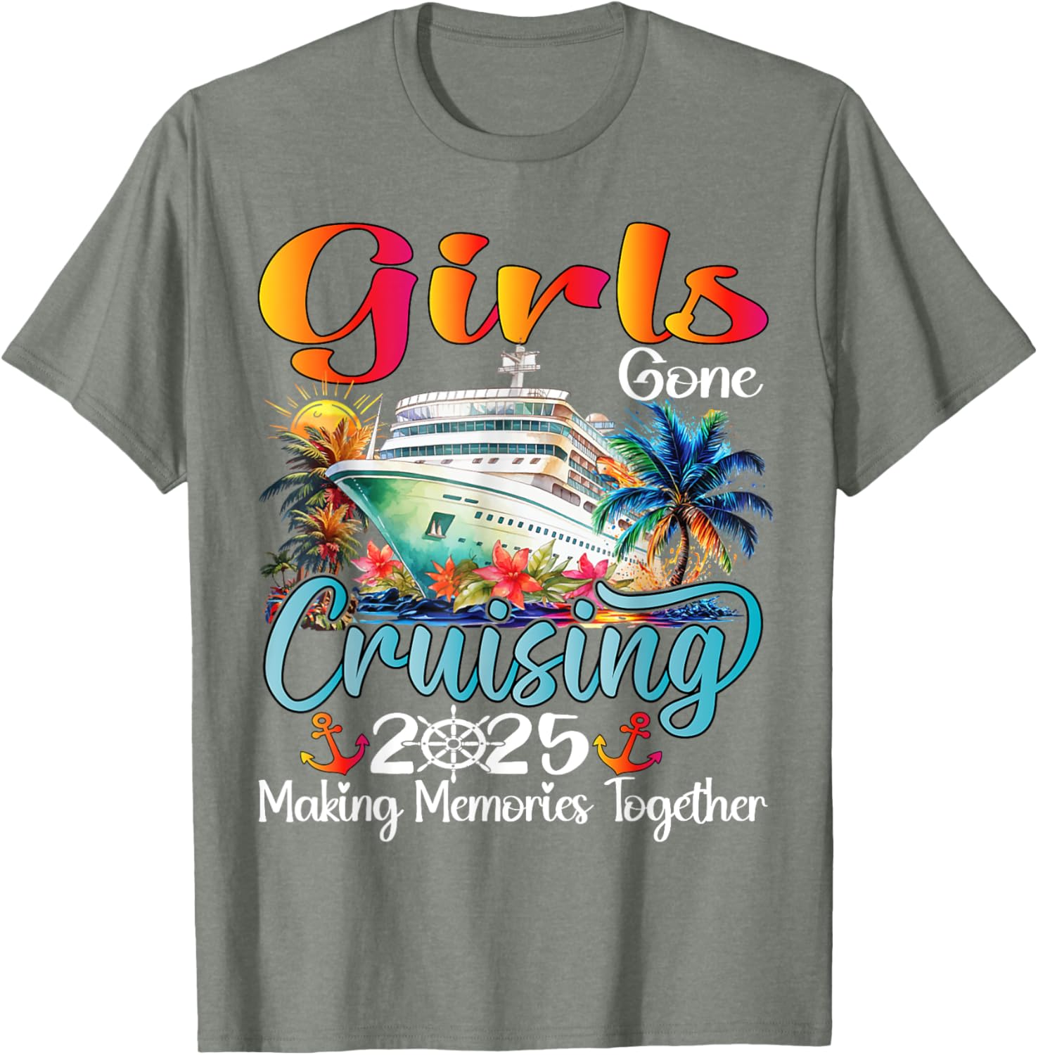 Girls Gone Cruising 2025 Matching T-Shirt for Friends Vacation Fun - 21