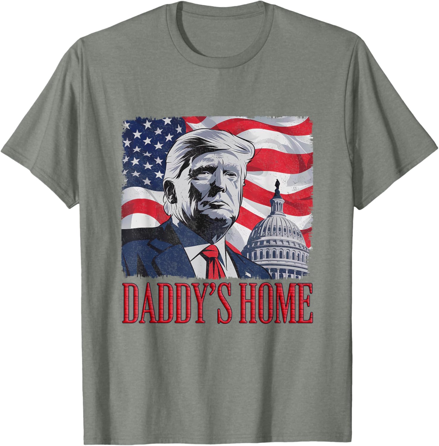 Daddy's Home Trump Tee - Unisex Black Cotton T-Shirt for Political Fans - 19