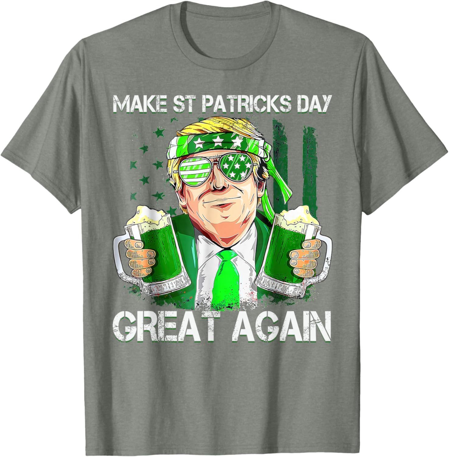 Funny St Patricks Day T-Shirt for Men and Women with US Flag Design - 3