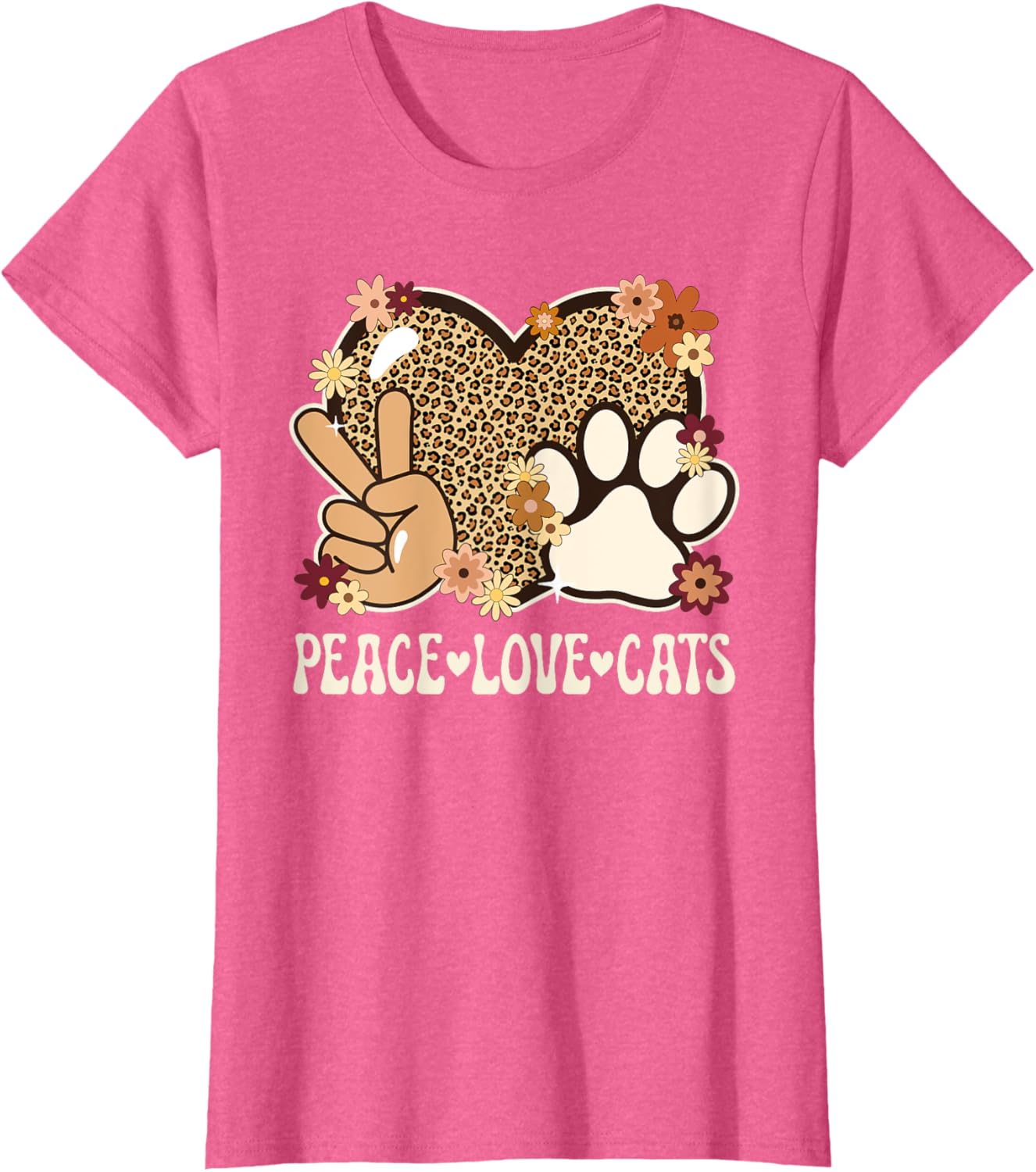 Cute Cat Lover T-Shirt with Leopard Print for Stylish Women - 8