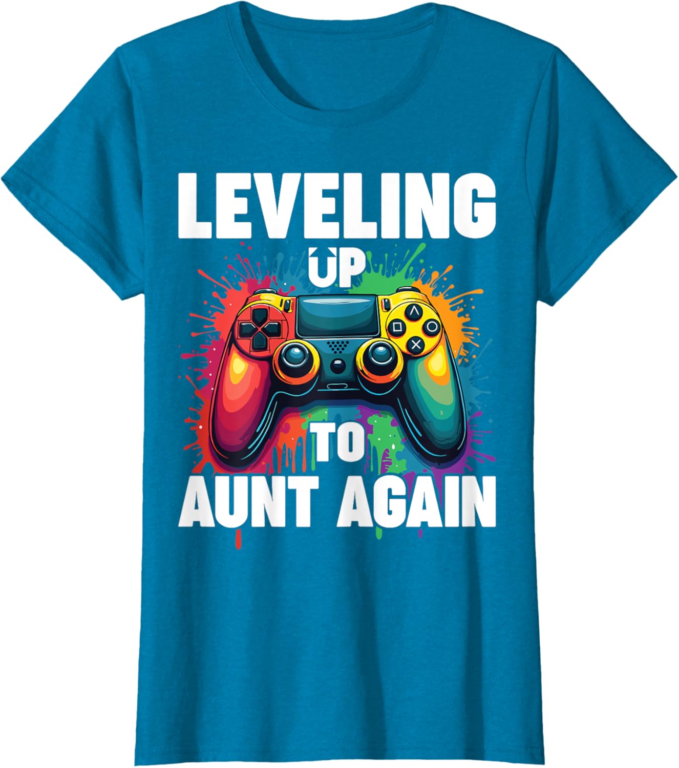 Promoted to Auntie Gender Reveal T-Shirt Leveling Up to Aunt Again - 4