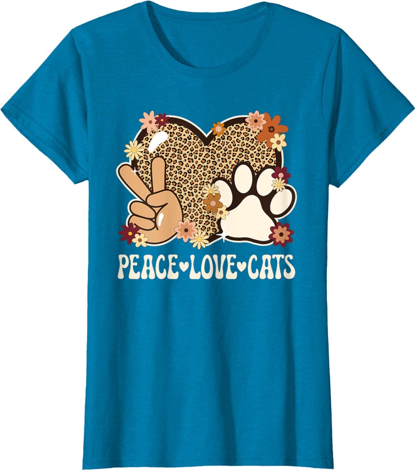 Cute Cat Lover T-Shirt with Leopard Print for Stylish Women - 3