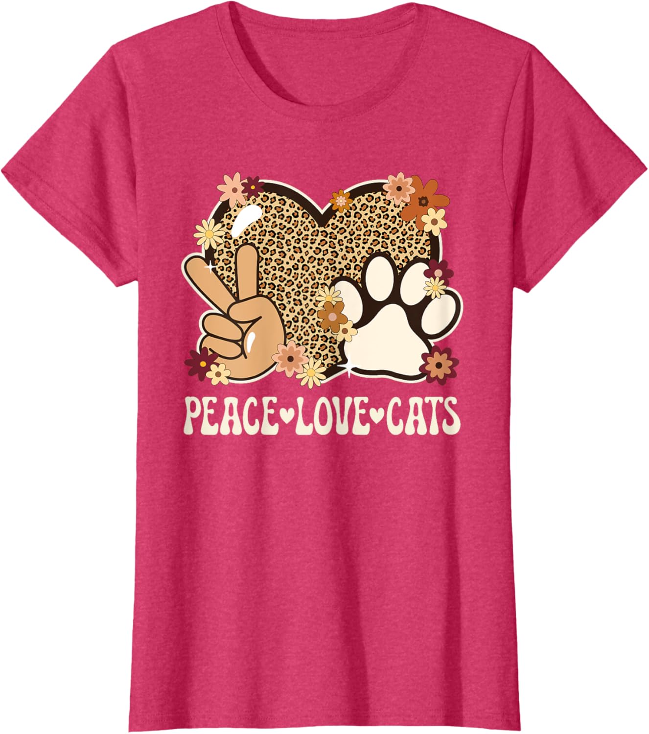 Cute Cat Lover T-Shirt with Leopard Print for Stylish Women - 11
