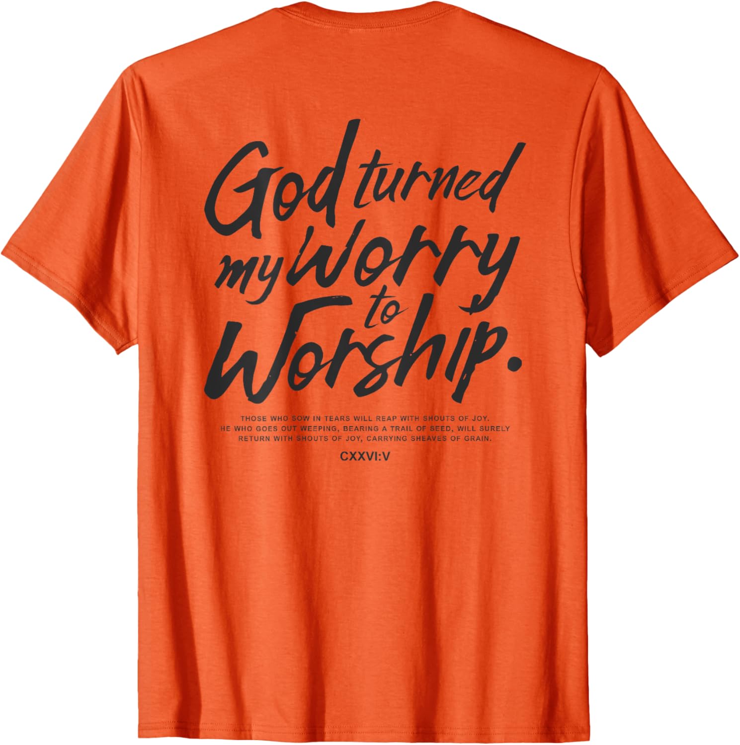 God Turned My Worry to Worship T-Shirt Inspirational Faith Apparel - 2