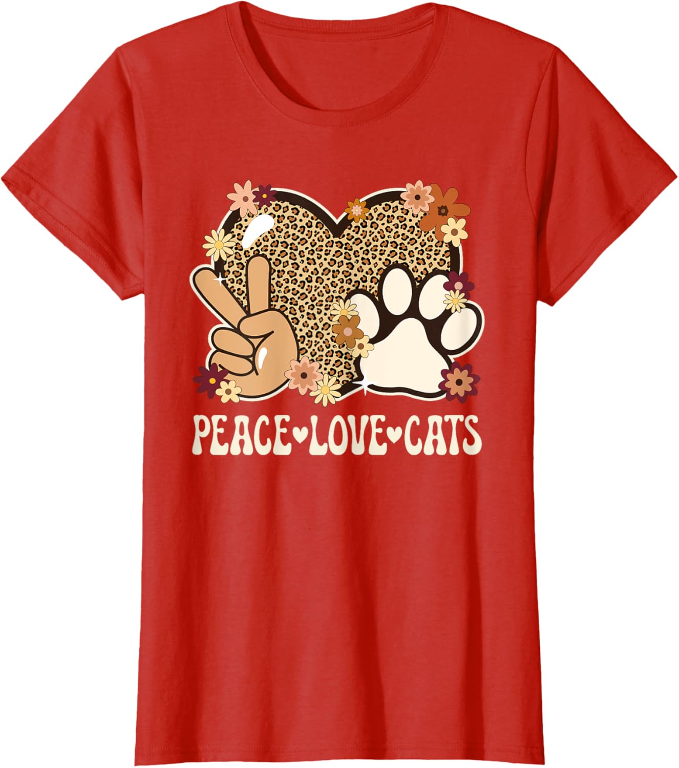 Cute Cat Lover T-Shirt with Leopard Print for Stylish Women - 2