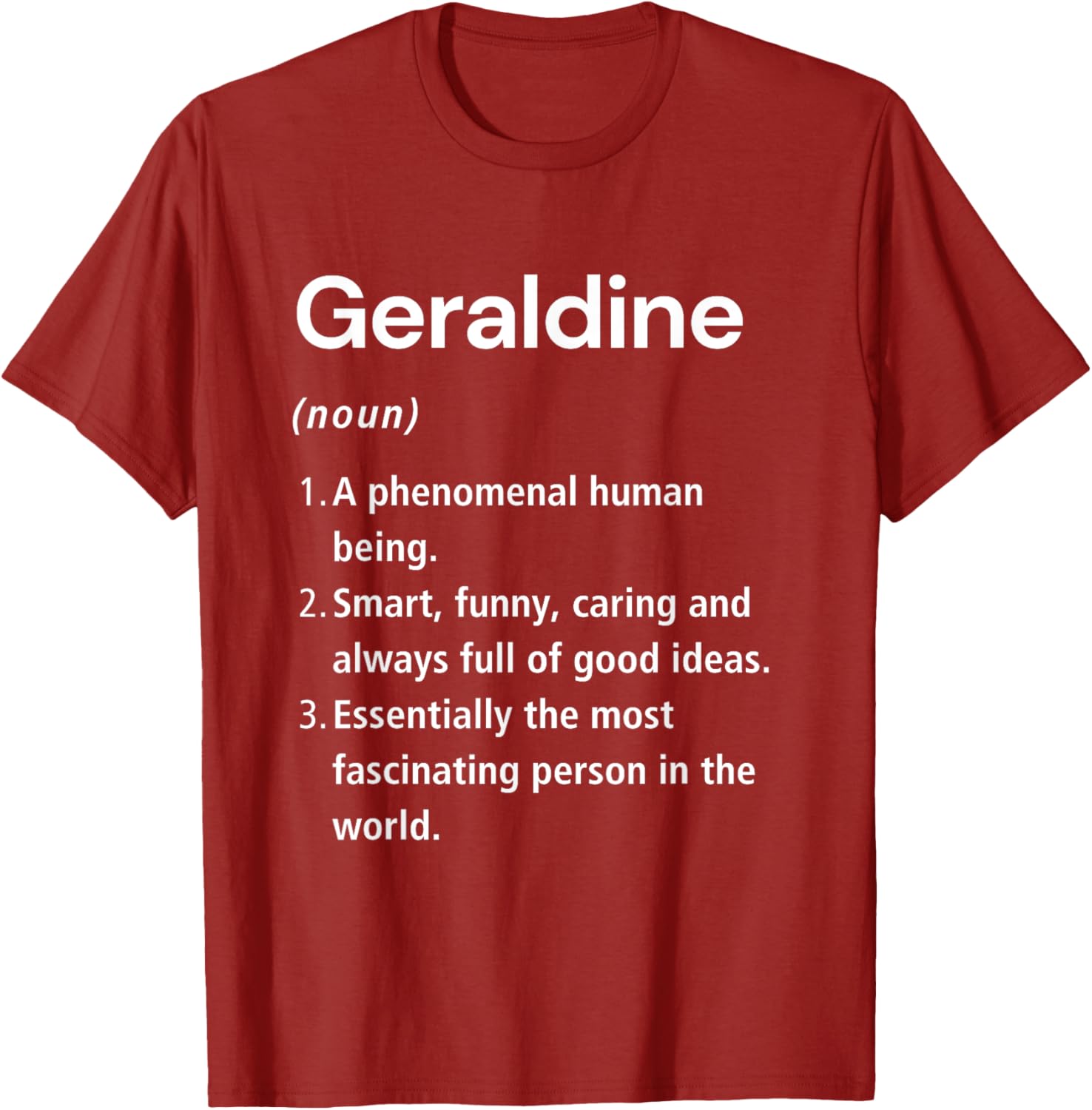 Funny Geraldine Name Definition T-Shirt - Unique Gift for Everyone - 3