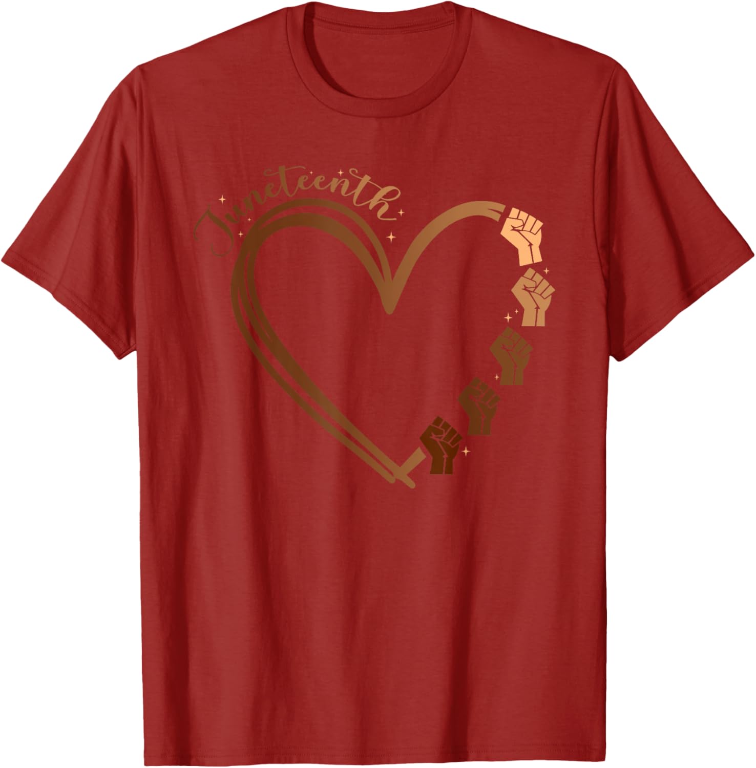 Juneteenth Heart Fist T-Shirt Celebrating Melanin and Black History Month - 14