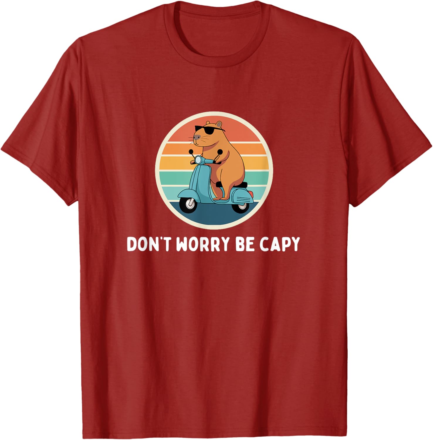 Funny Capybara T-Shirt Don't Worry Be Capy Cute Rodent Apparel - 26