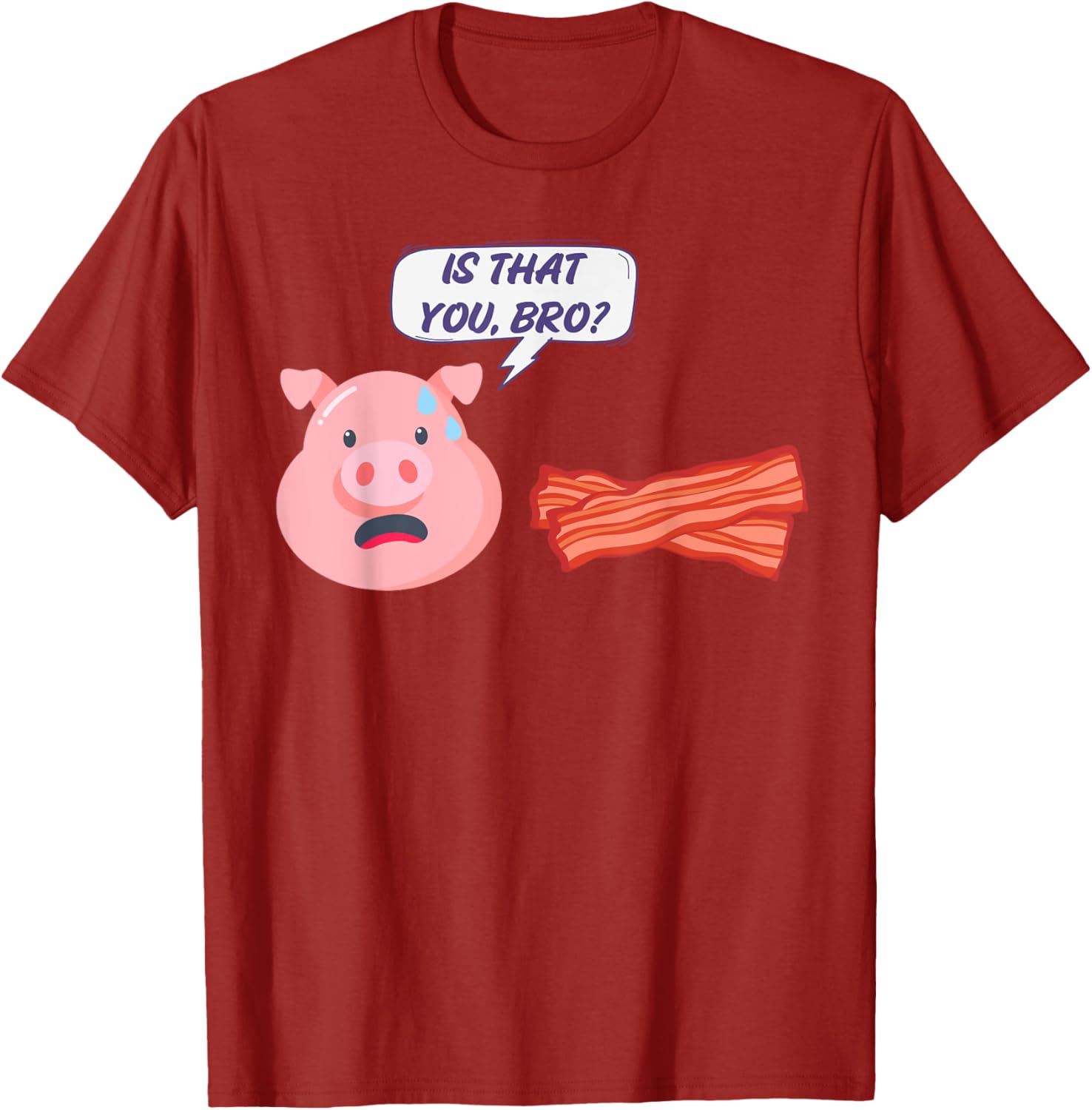 Funny Bacon Lover T-Shirt with Humorous Pig Design for Foodies - 3