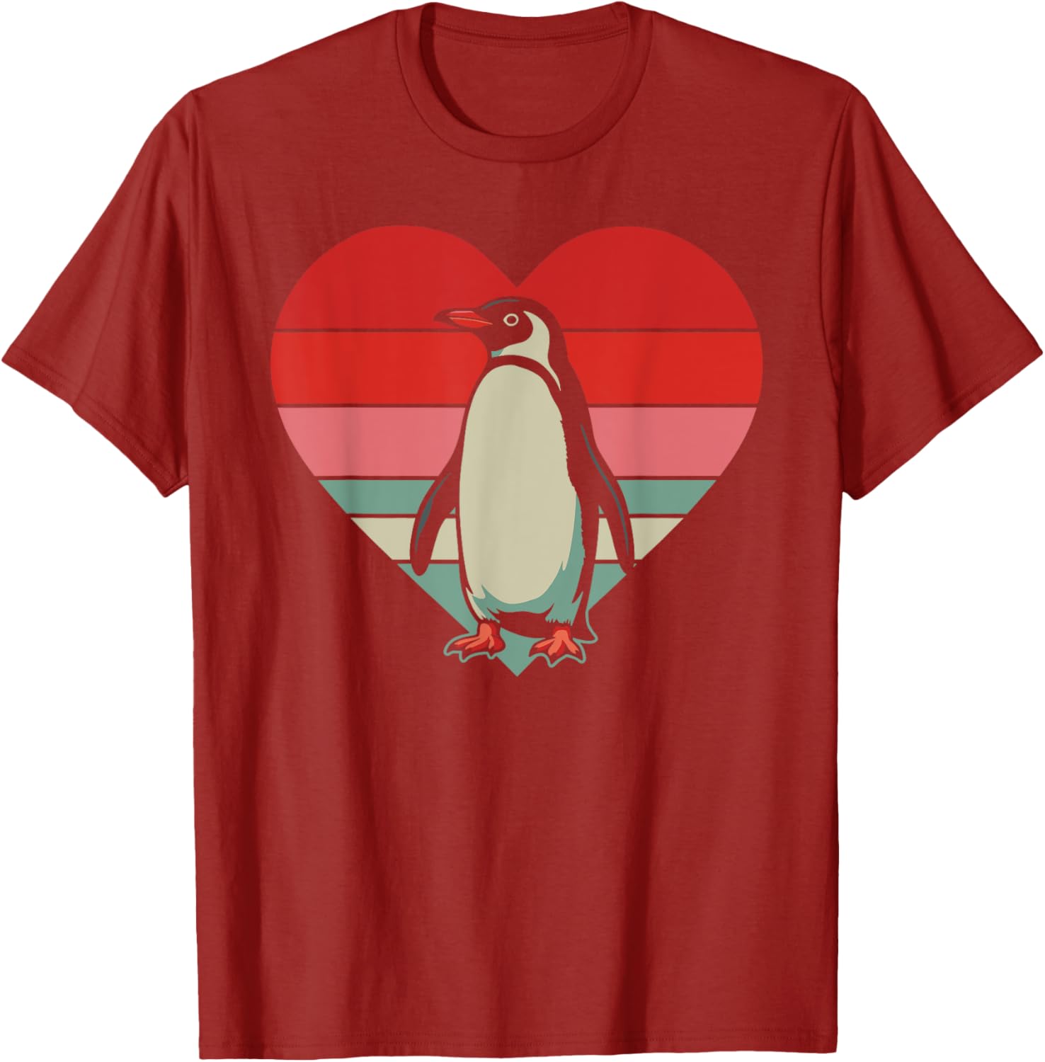 Retro Penguin Heart Vintage Valentine T-Shirt for Family Fun - 3