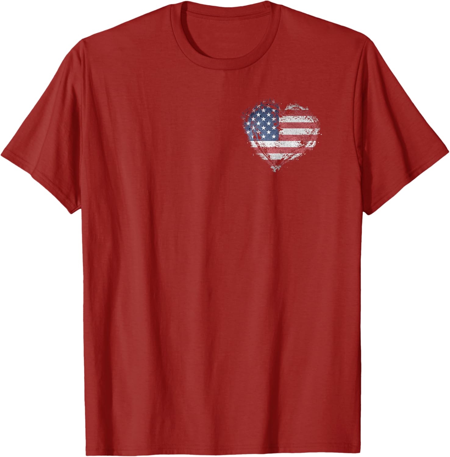 Stylish Heart Shape American Flag T-Shirt for All-American Fashion - 9