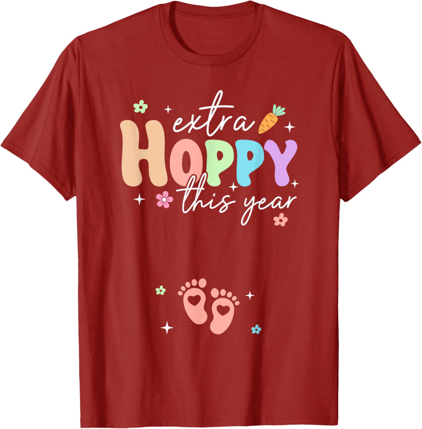 Expecting Baby Footprints Easter Day Gender Reveal T-Shirt for Moms - 8