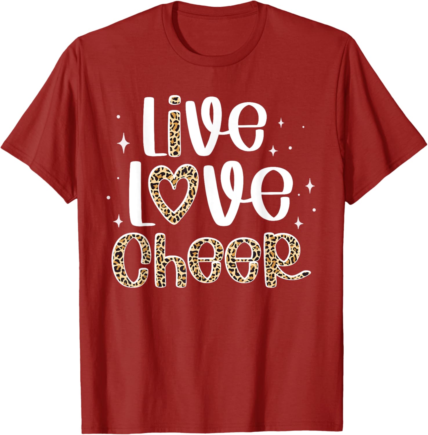 Cheerleader Live Love Cheer Leopard Print T-Shirt for Cheer Fans - 13