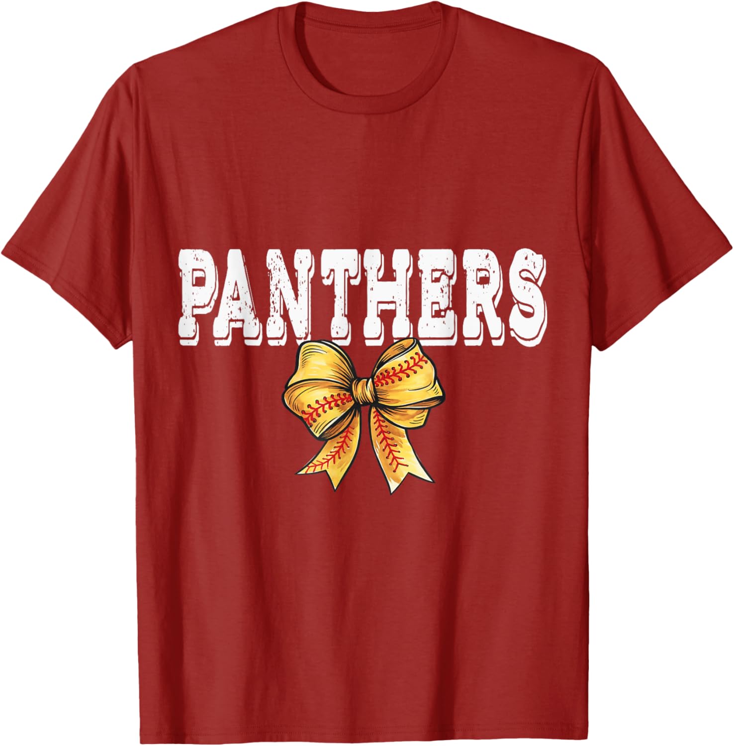 Coquette Panther Softball Game Day Bow T-Shirt for Team Spirit and Style - 22