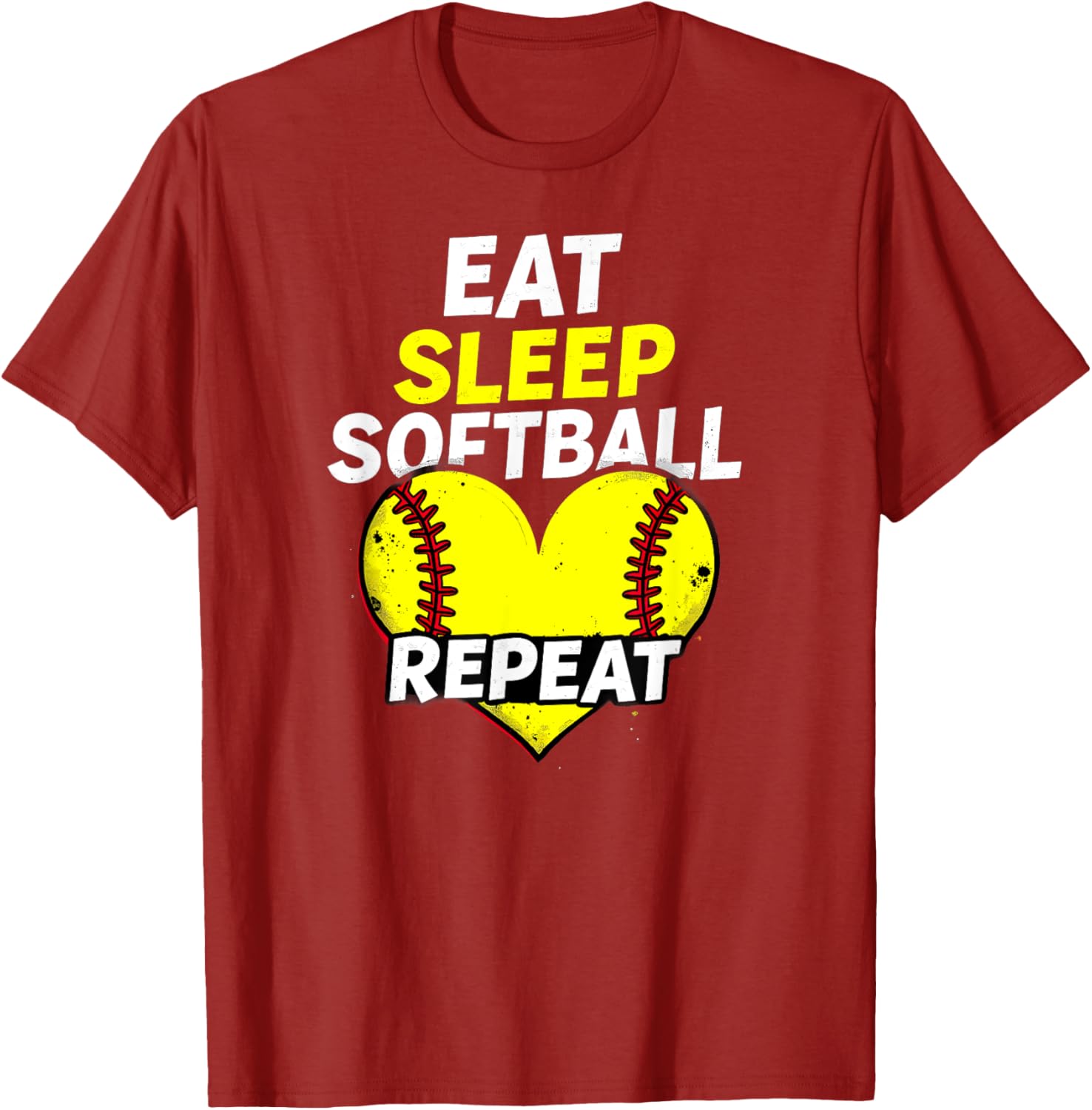Eat Sleep Softball Repeat Girls T-Shirt Fun Sports Apparel for Fans - 6
