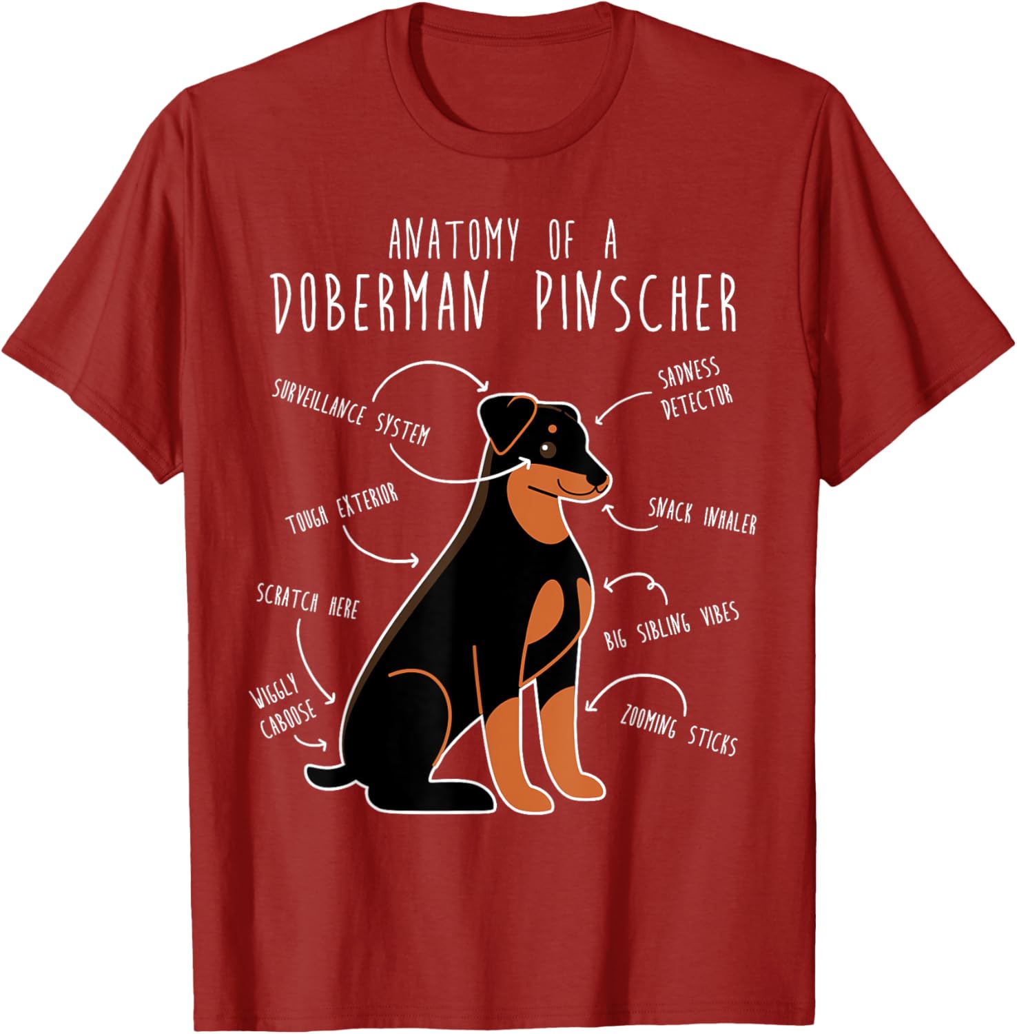 Cute Doberman Pinscher Floppy Ears T-Shirt for Proud Pet Moms - 1