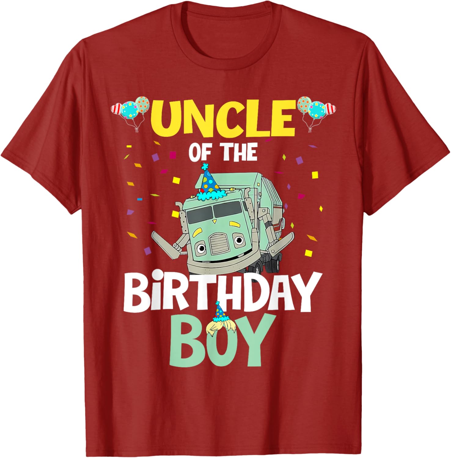 Uncle of the Birthday Boy Garbage Truck T-Shirt Fun Recycling Gift - 15