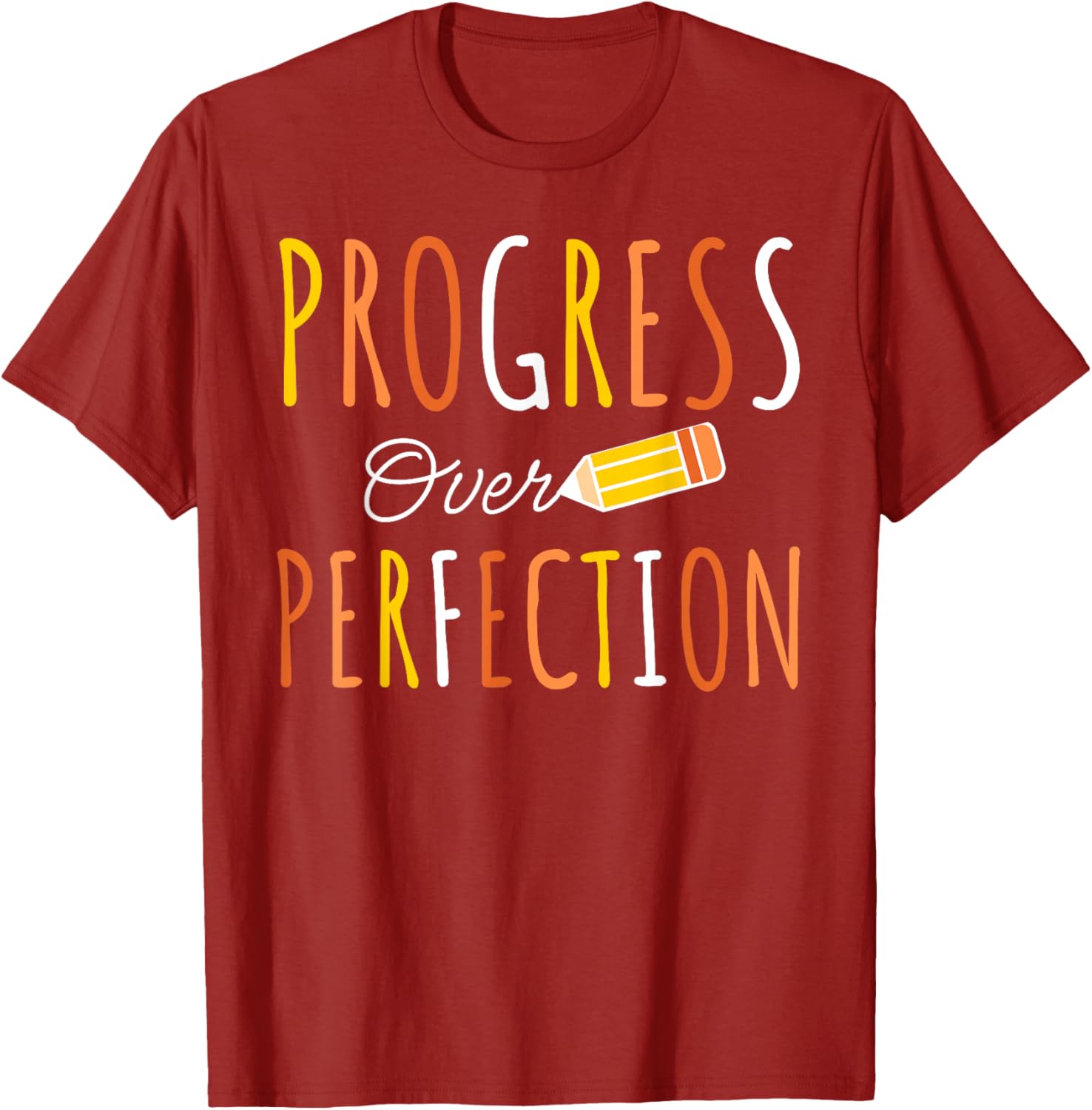Progress Over Perfection Teacher Back-to-School T-Shirt for Educators - 1