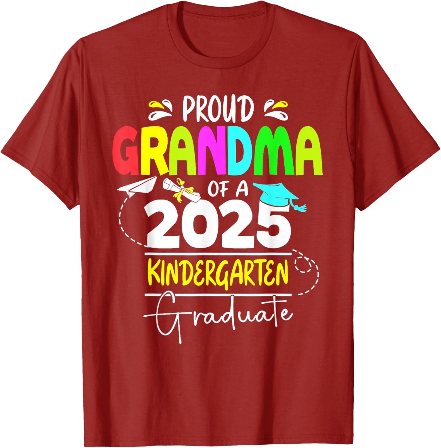 Proud Grandma 2025 Kindergarten Graduate T-Shirt for Celebrating Success - 4