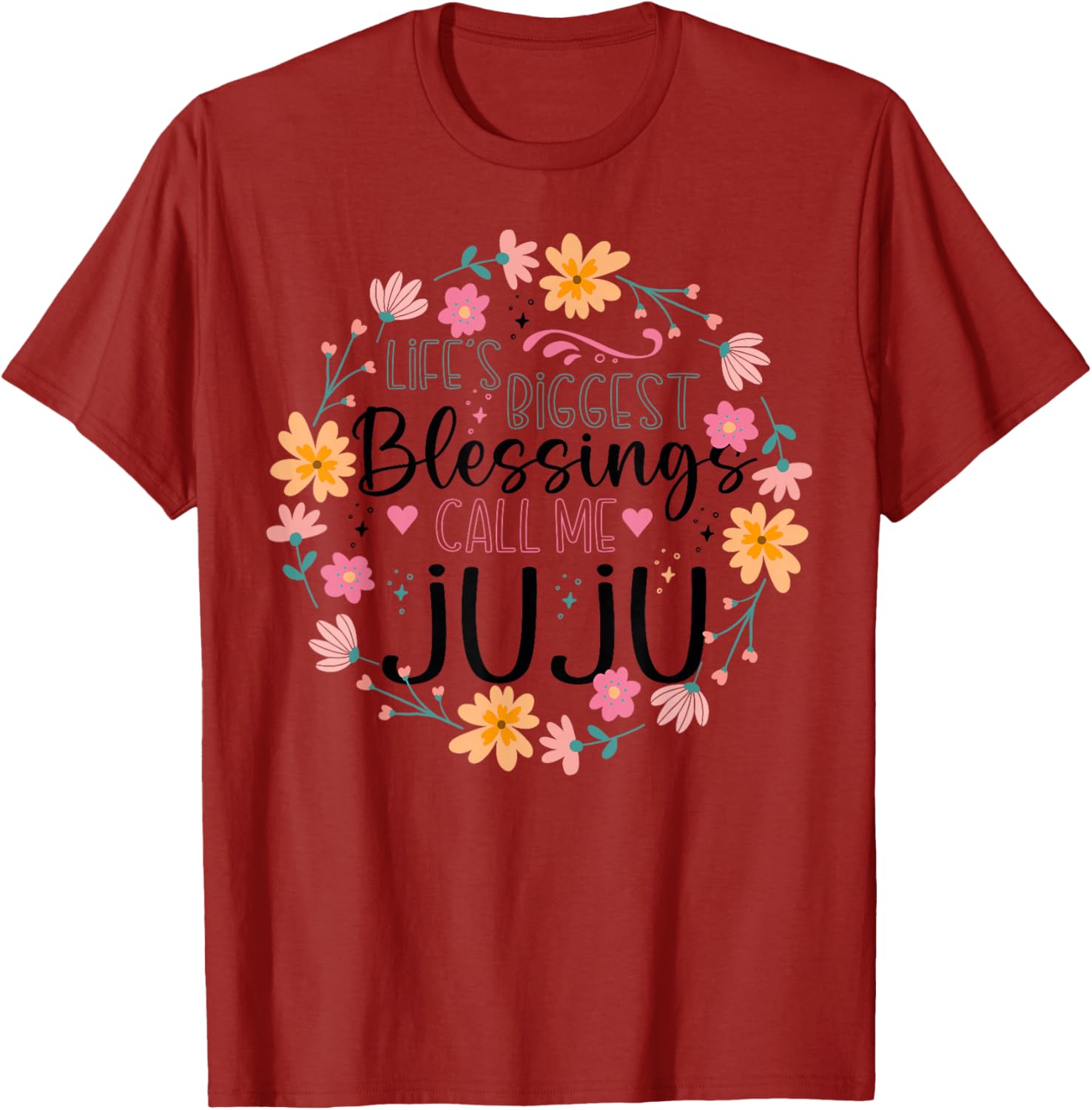 Floral Grandma T-Shirt Life's Greatest Blessings Call Me Juju Gift - 18