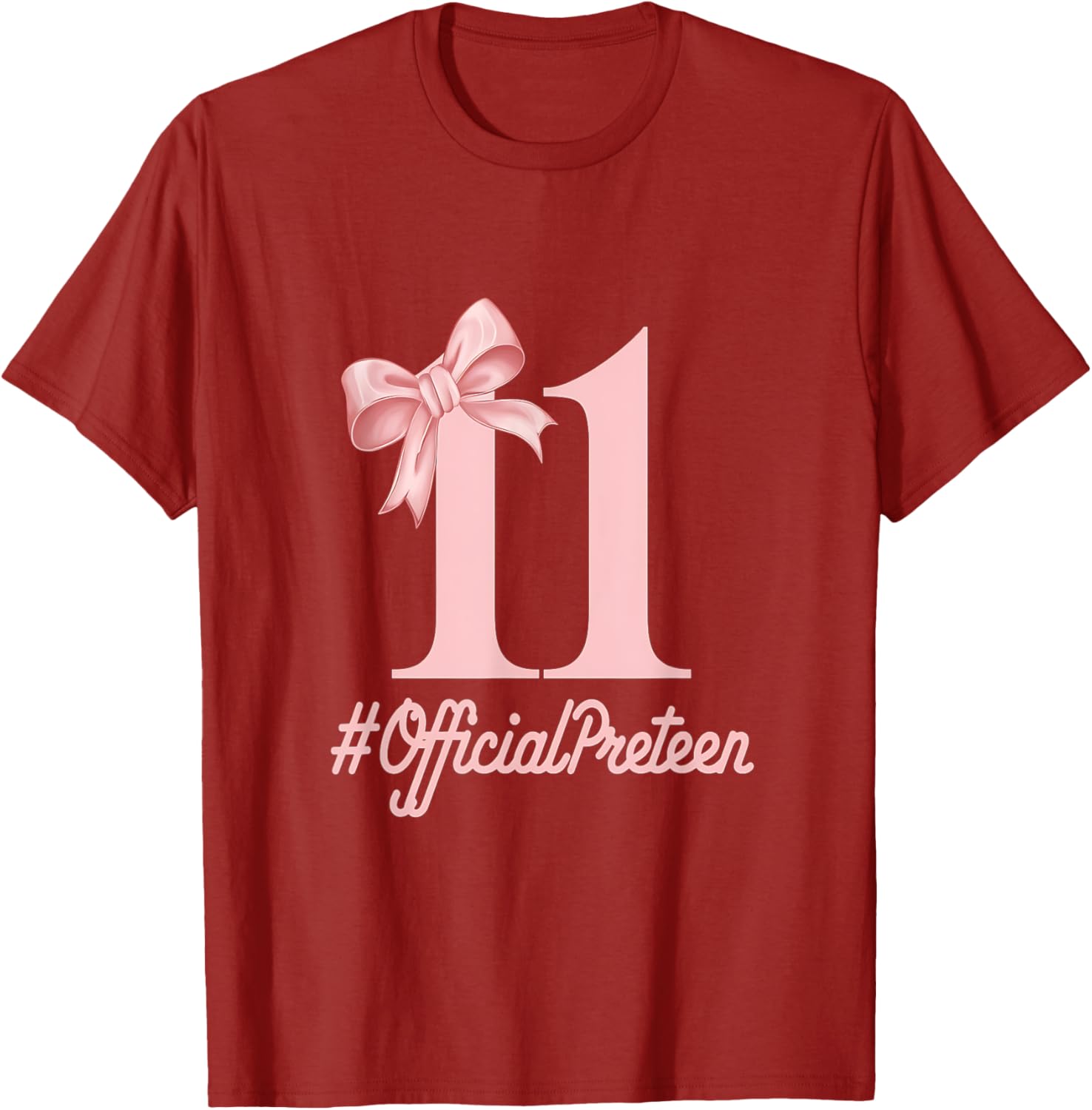 Stylish Pink Coquette Bow T-Shirt for 11 Year Old Birthday Girls - 14