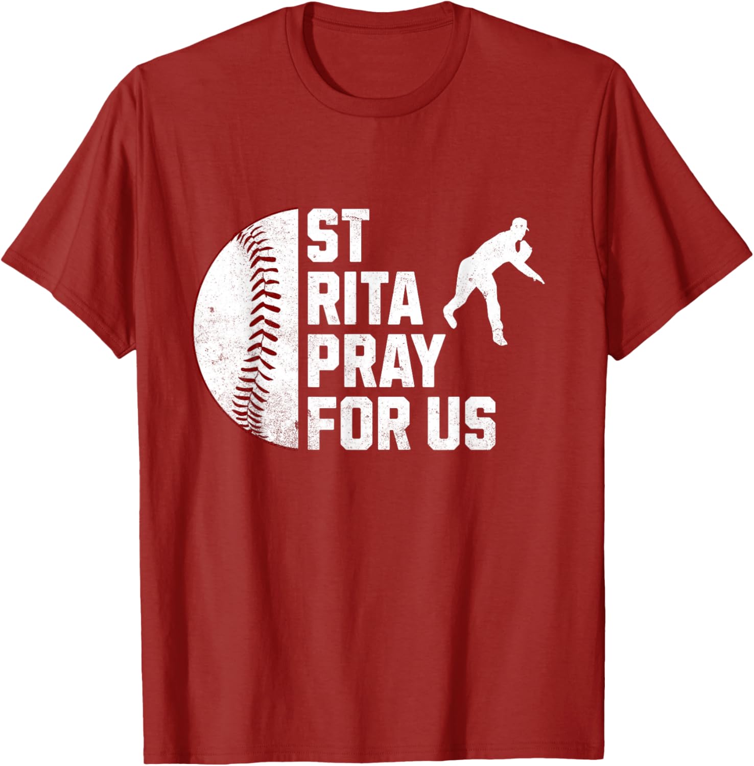 St Rita of Cascia Baseball Pitcher Patron Saint T-Shirt for Prayer Warriors - 1